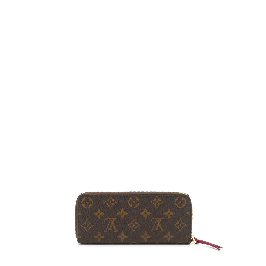 LOUIS VUITTON CLEMENCE LONG WALLET MONOGRAM CANVAS FUCHSIA
