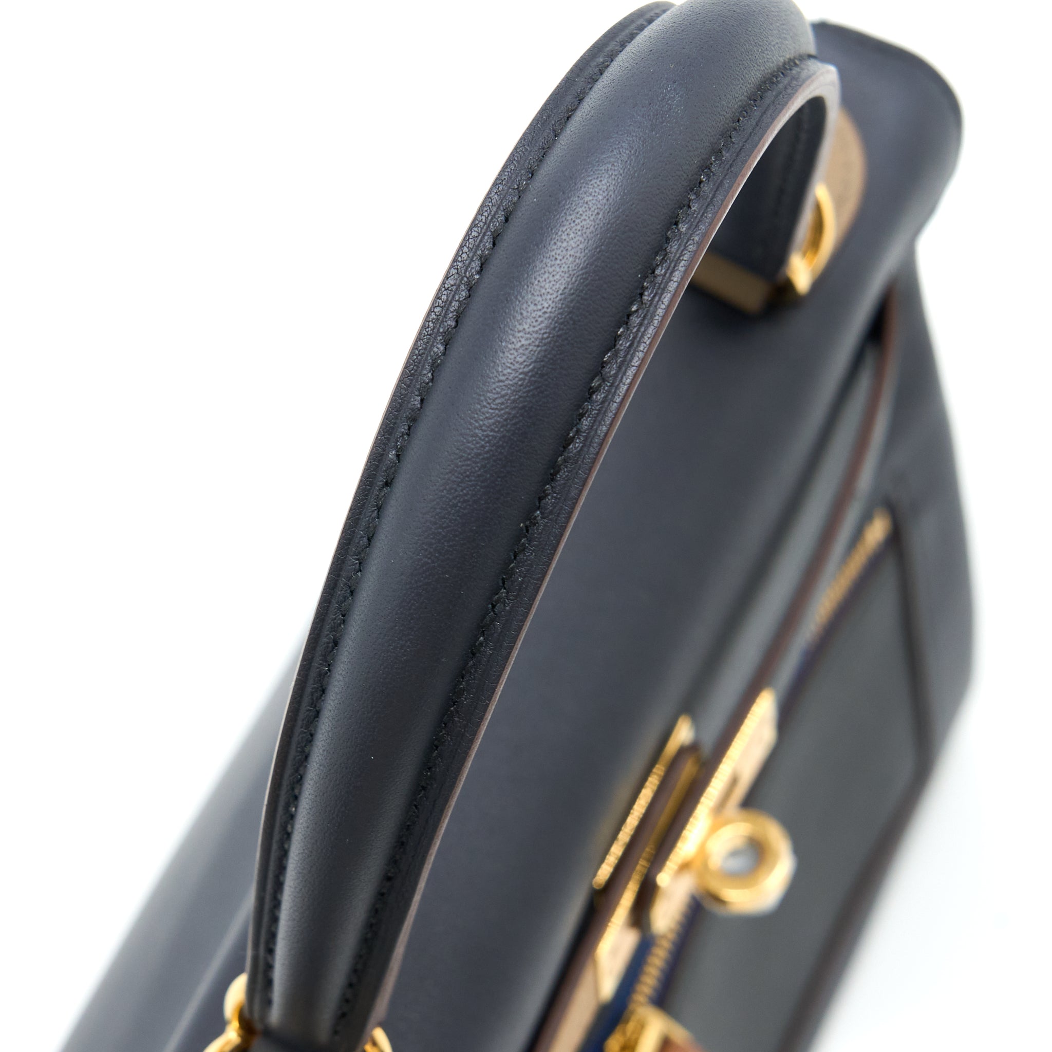 HERMES KELLY 25 COLORMATIC SWIFT BLUE NUIT/CHAI/ETOUPE/GOLD/BLACK GHW
