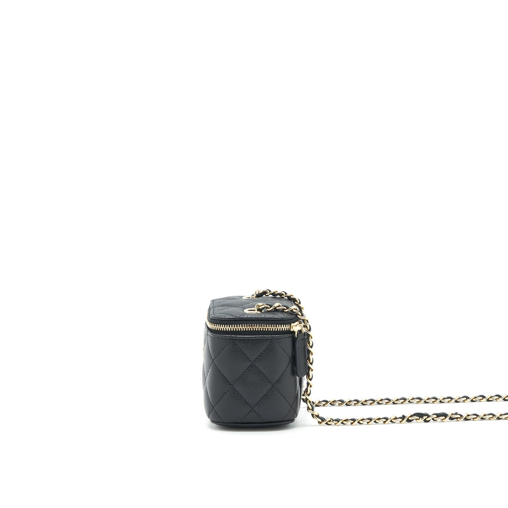 CHANEL MINI VANITY WITH CHAIN CAVIAR BLACK LGHW