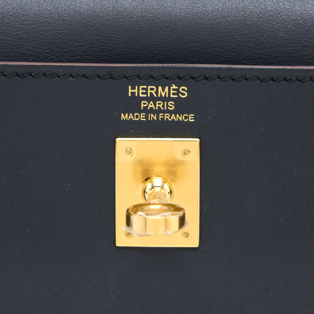 HERMES KELLY 25 COLORMATIC SWIFT BLUE NUIT/CHAI/ETOUPE/GOLD/BLACK GHW