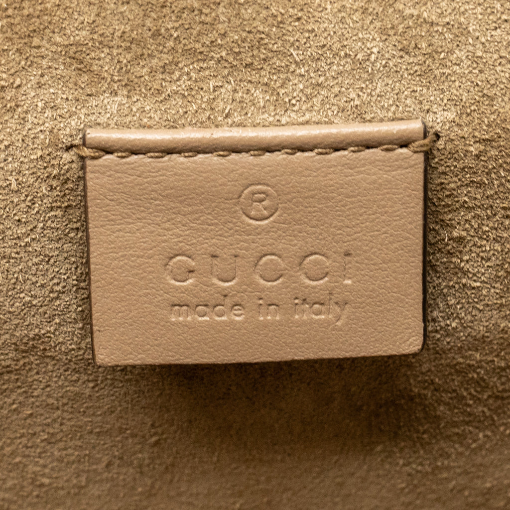 GUCCI SMALL DIONYSUS SHOULDER BAG GG SUPREME CANVAS/ SUEDE BROWN SHW