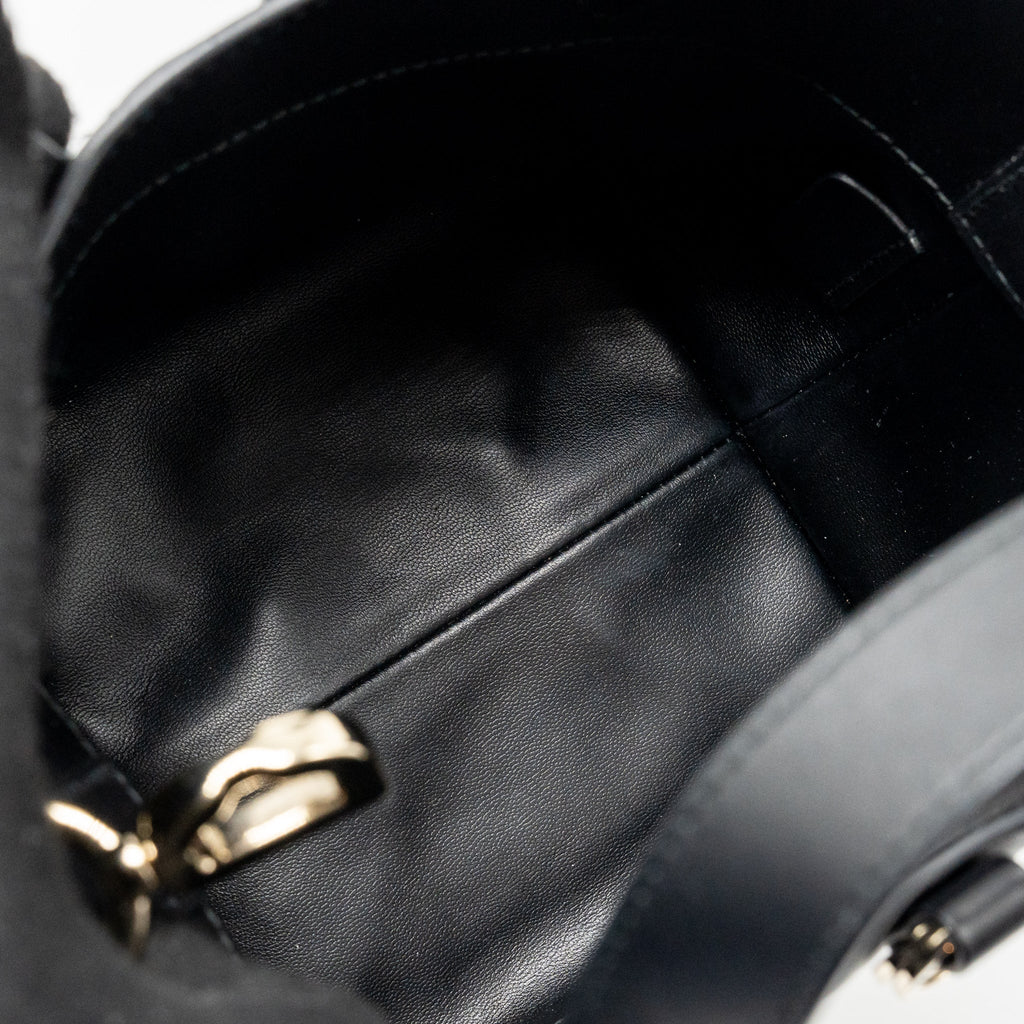 DIOR TOUJOURS VERTICAL NANO TOTE BAG CALFSKIN BLACK LGHW