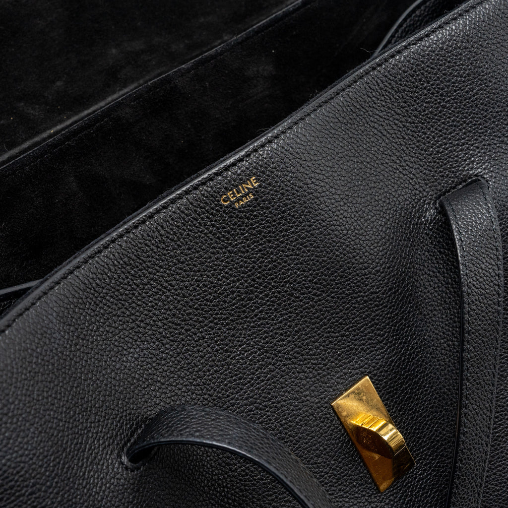 CELINE MEDIUM SOFT 16 BAG GRAINED CALFSKIN BLACK GHW