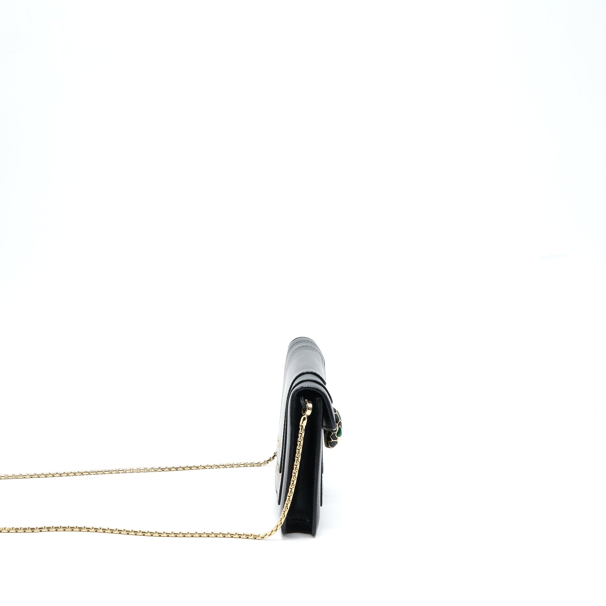 BVLGARI SERPENTI CLUTCH WITH CHAIN CALFSKIN BLACK GHW