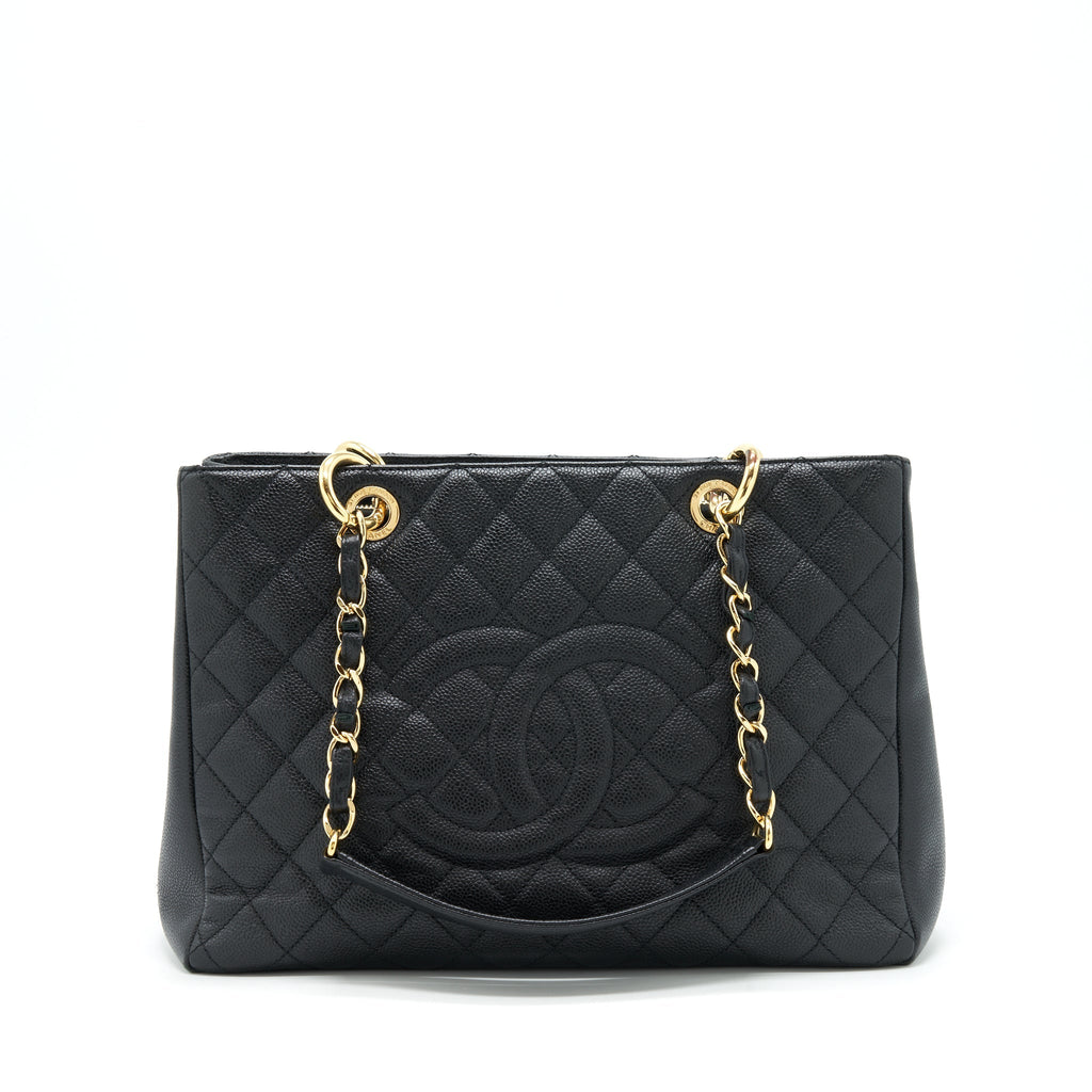 CHANEL GRAND SHOPPING TOTE BAG CAVIAR BLACK GHW