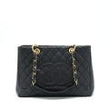 CHANEL GRAND SHOPPING TOTE BAG CAVIAR BLACK GHW
