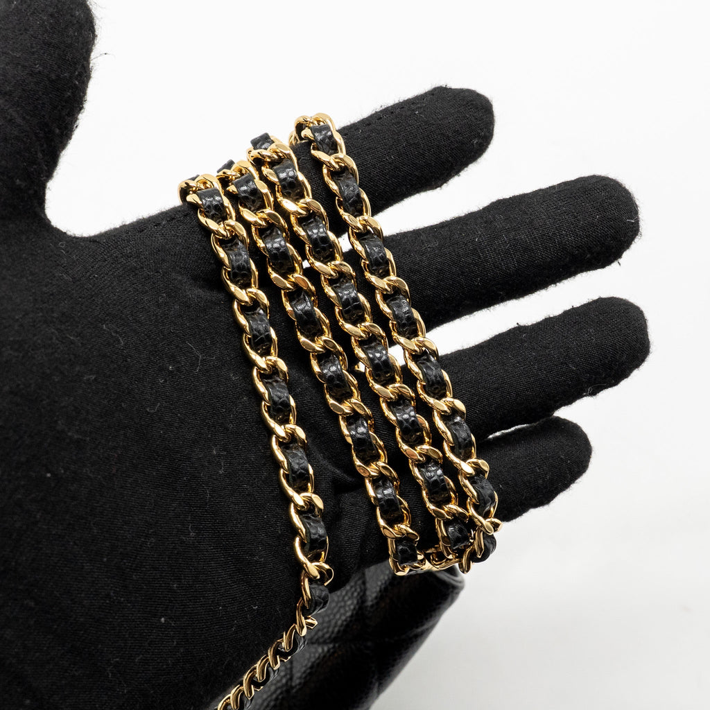 CHANEL CLASSIC WALLET ON CHAIN CAVIAR BLACK GHW
