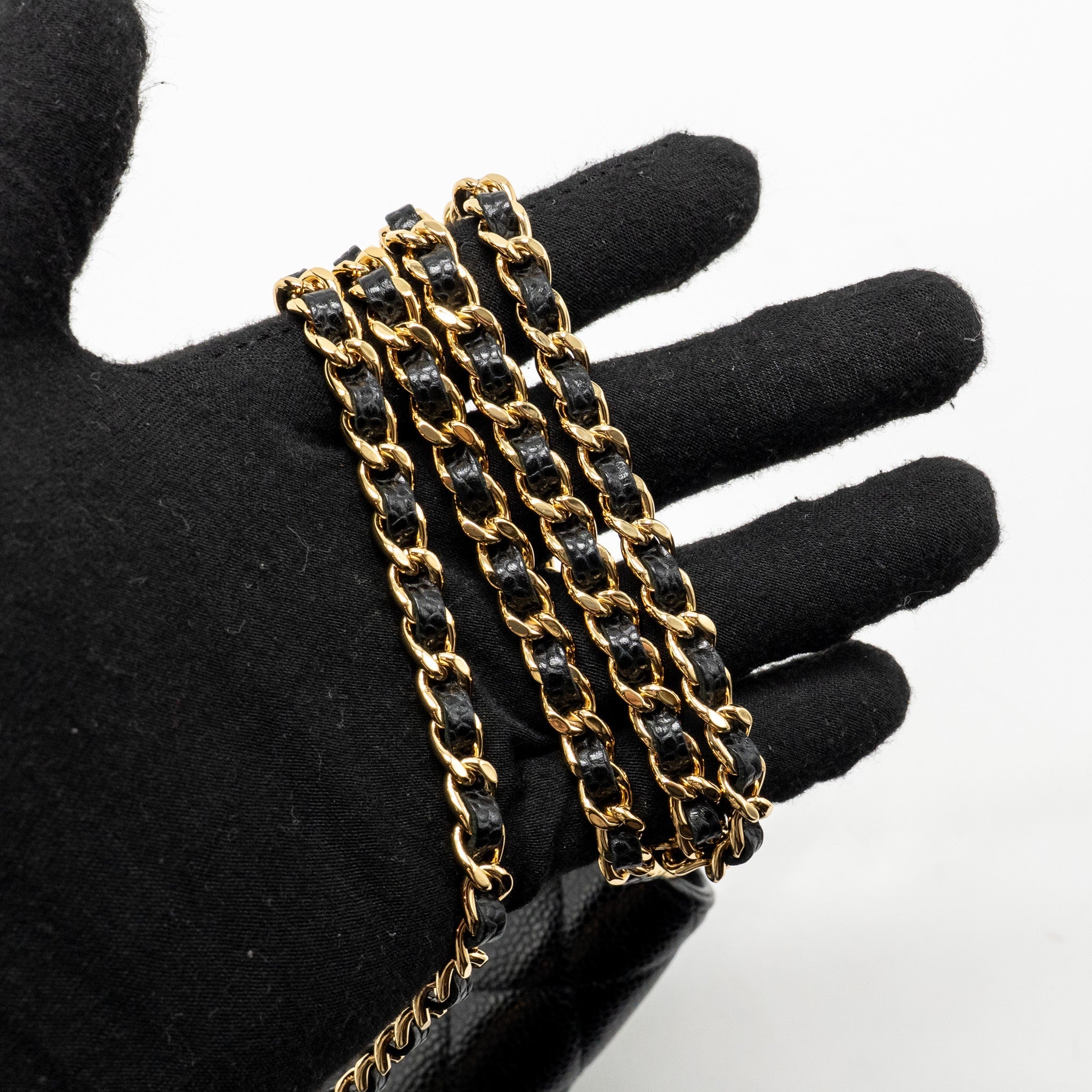 CHANEL CLASSIC WALLET ON CHAIN CAVIAR BLACK GHW
