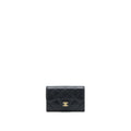 CHANEL CLASSIC FLAP CARD HOLDER CAVIAR BLACK GHW (MICROCHIP)