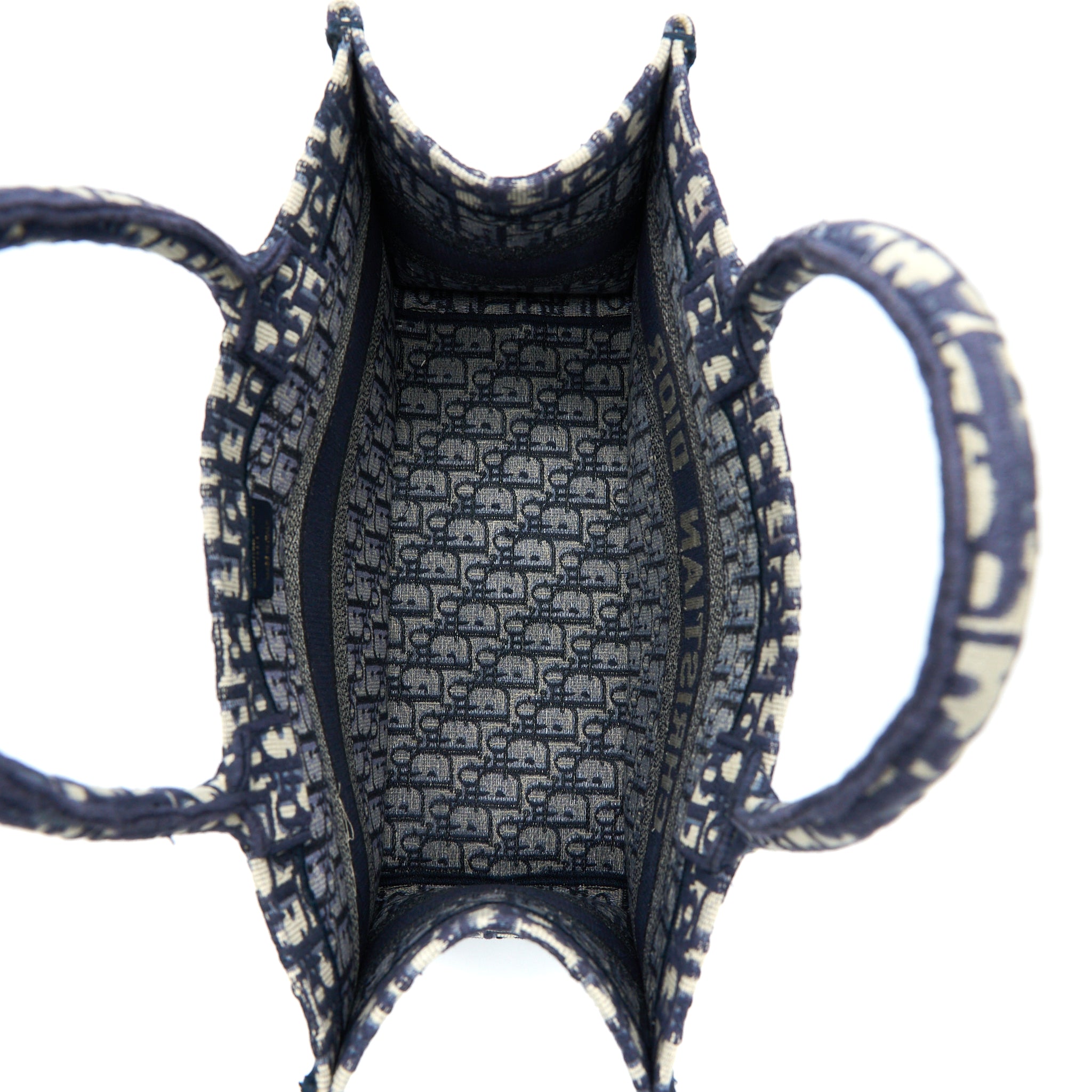 DIOR MEDIUM BOOK TOTE OBLIQUE EMBROIDERY BLUE
