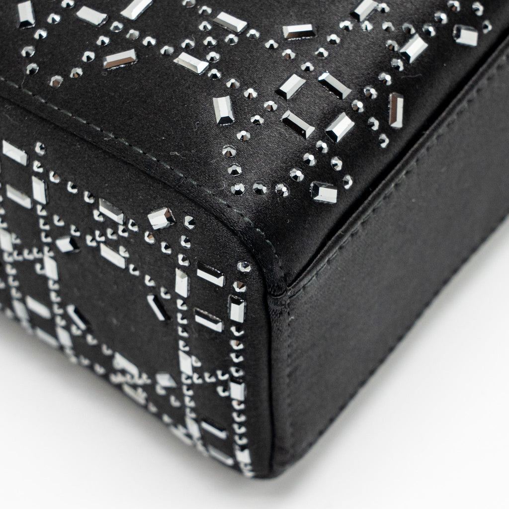 DIOR MINI LADY DIOR SATIN CRYSTAL BLACK SHW