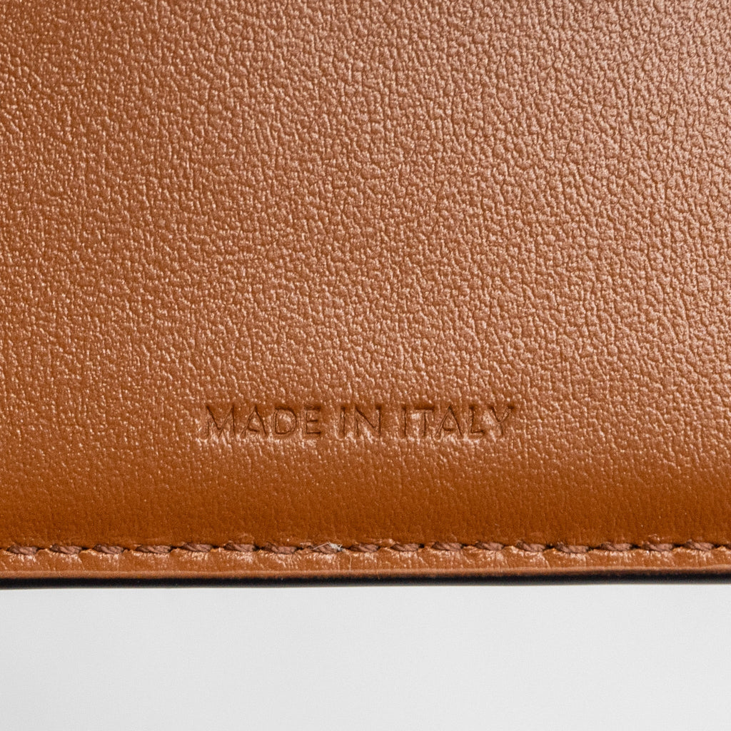 CELINE SMALL TRIOMPHE FLAP WALLET CANVAS TAN GHW