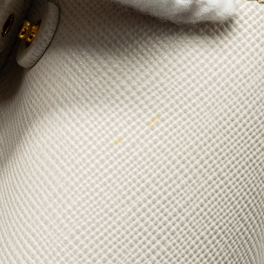 PRADA SMALL SAFFIANO CUIR TOTE BAG CALFSKIN WHITE/YELLOW GHW
