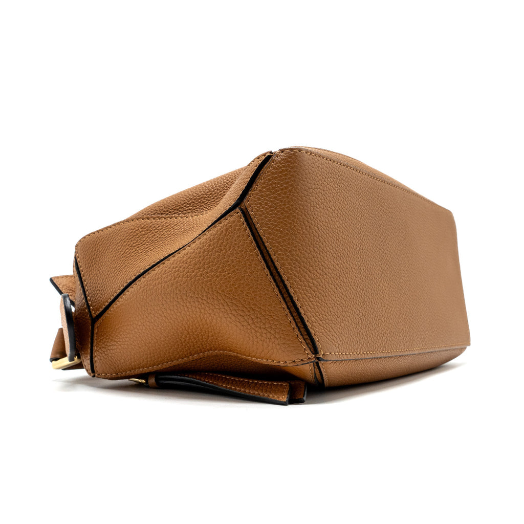 LOEWE SMALL PUZZLE BAG CALFSKIN TAN GHW
