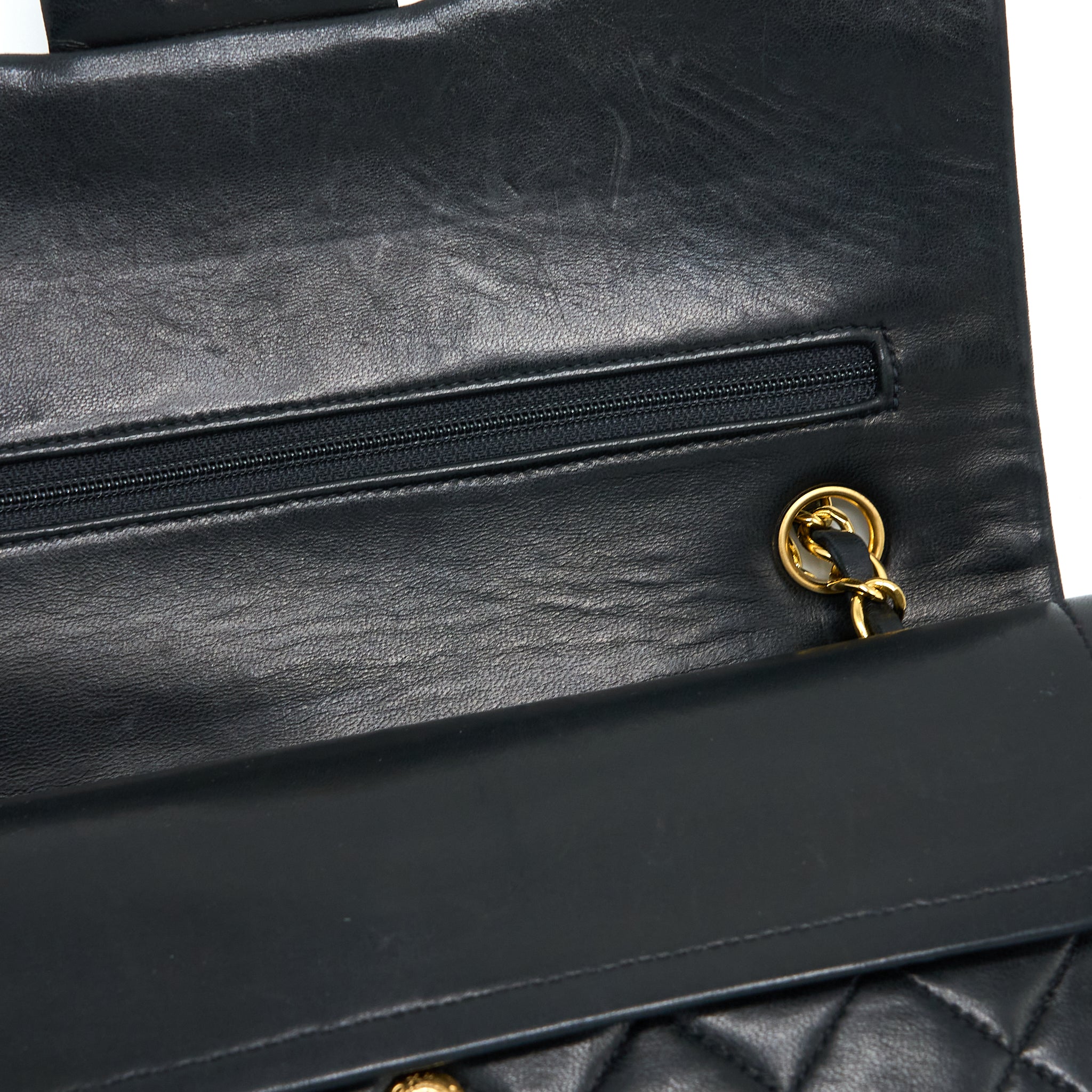CHANEL VINTAGE FLAP BAG LAMBSKIN BLACK GHW