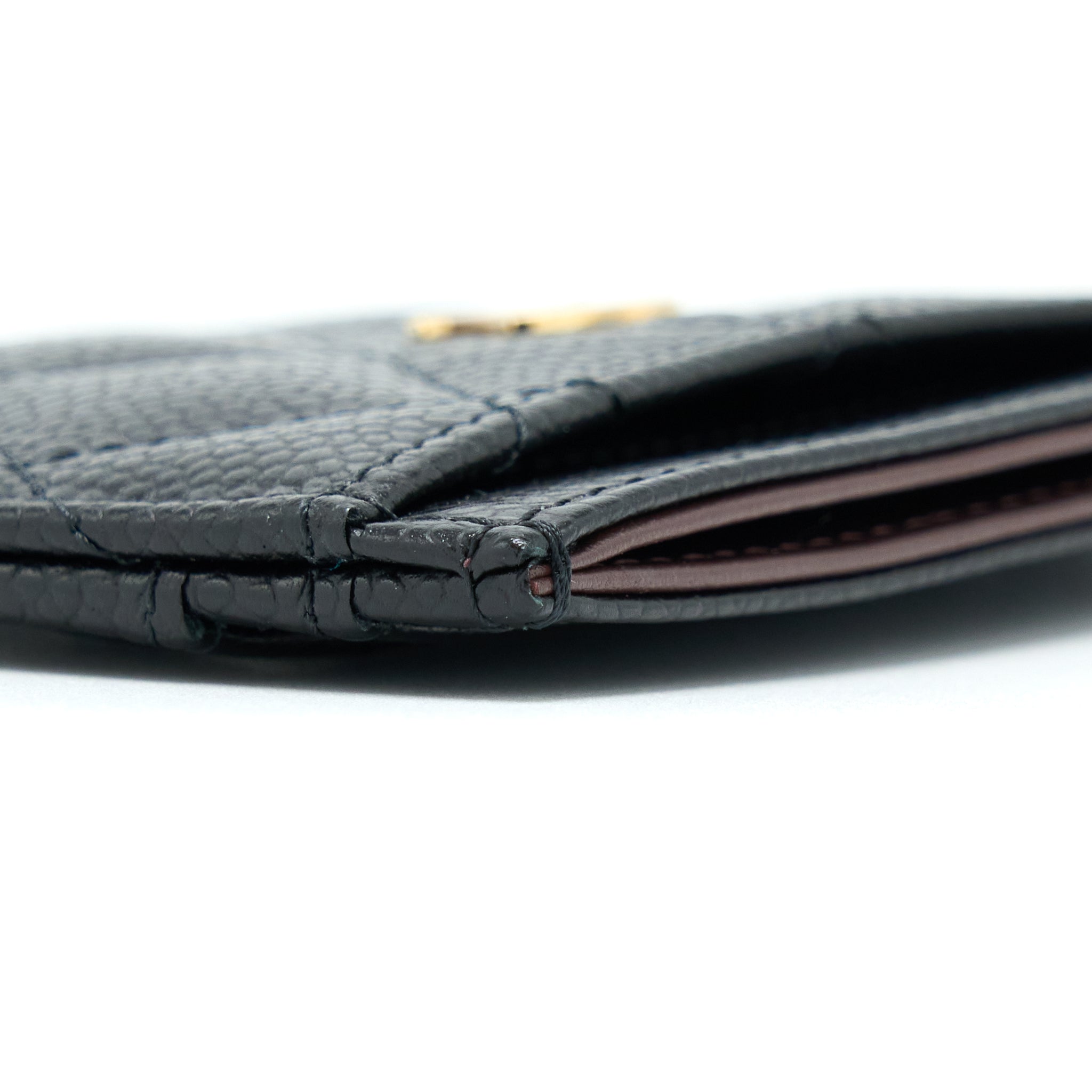 CHANEL CLASS QUILTED CARD HOLDER CAVIAR BLACK GHW