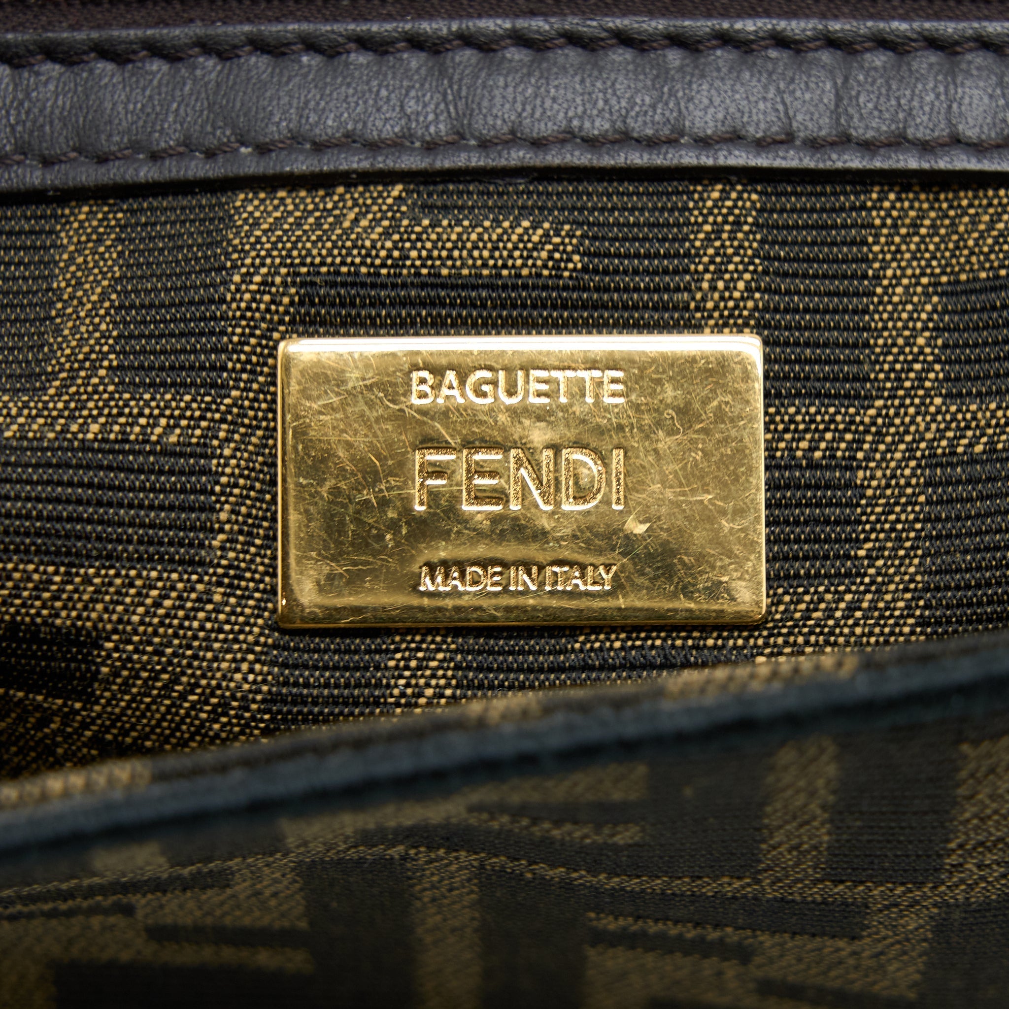 FENDI BAGUETTE SHOULDER BAG CANVAS GHW
