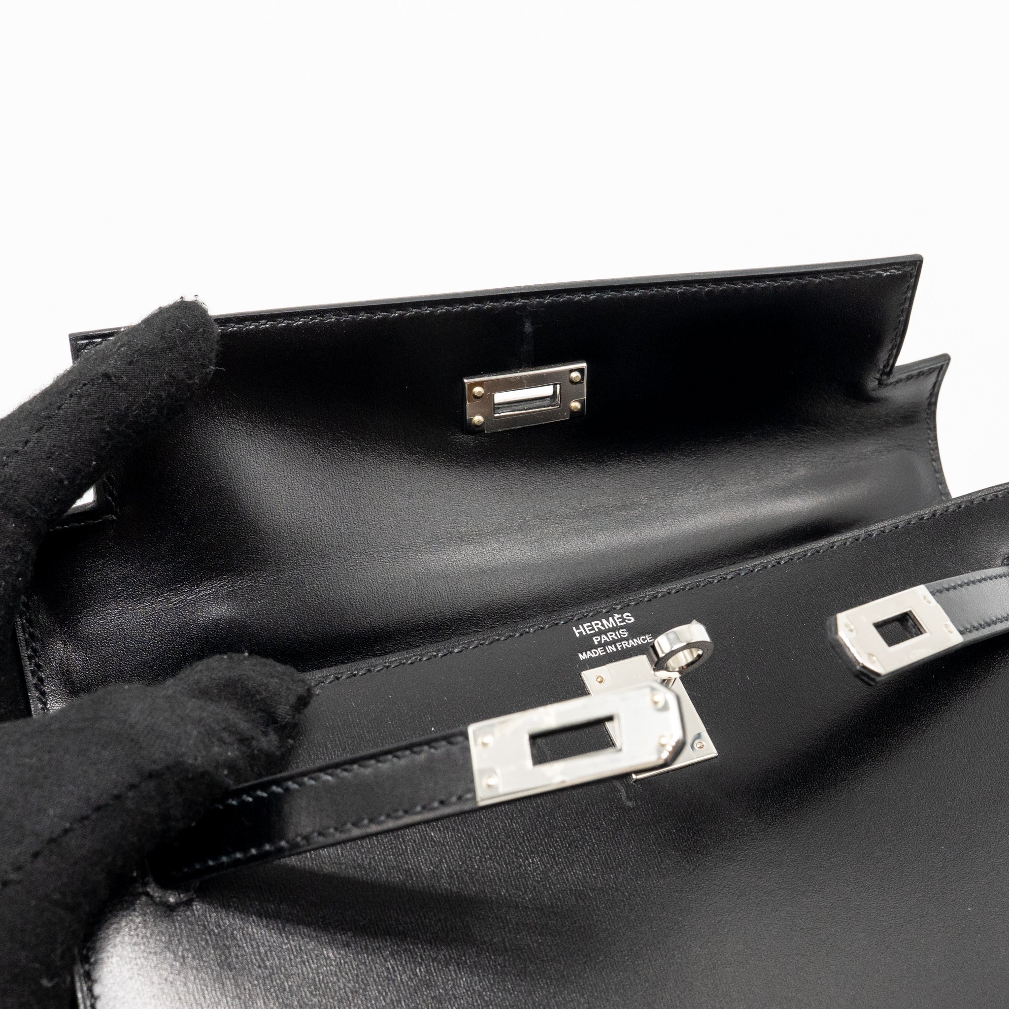 HERMES KELLY 25 BOX BLACK SHW