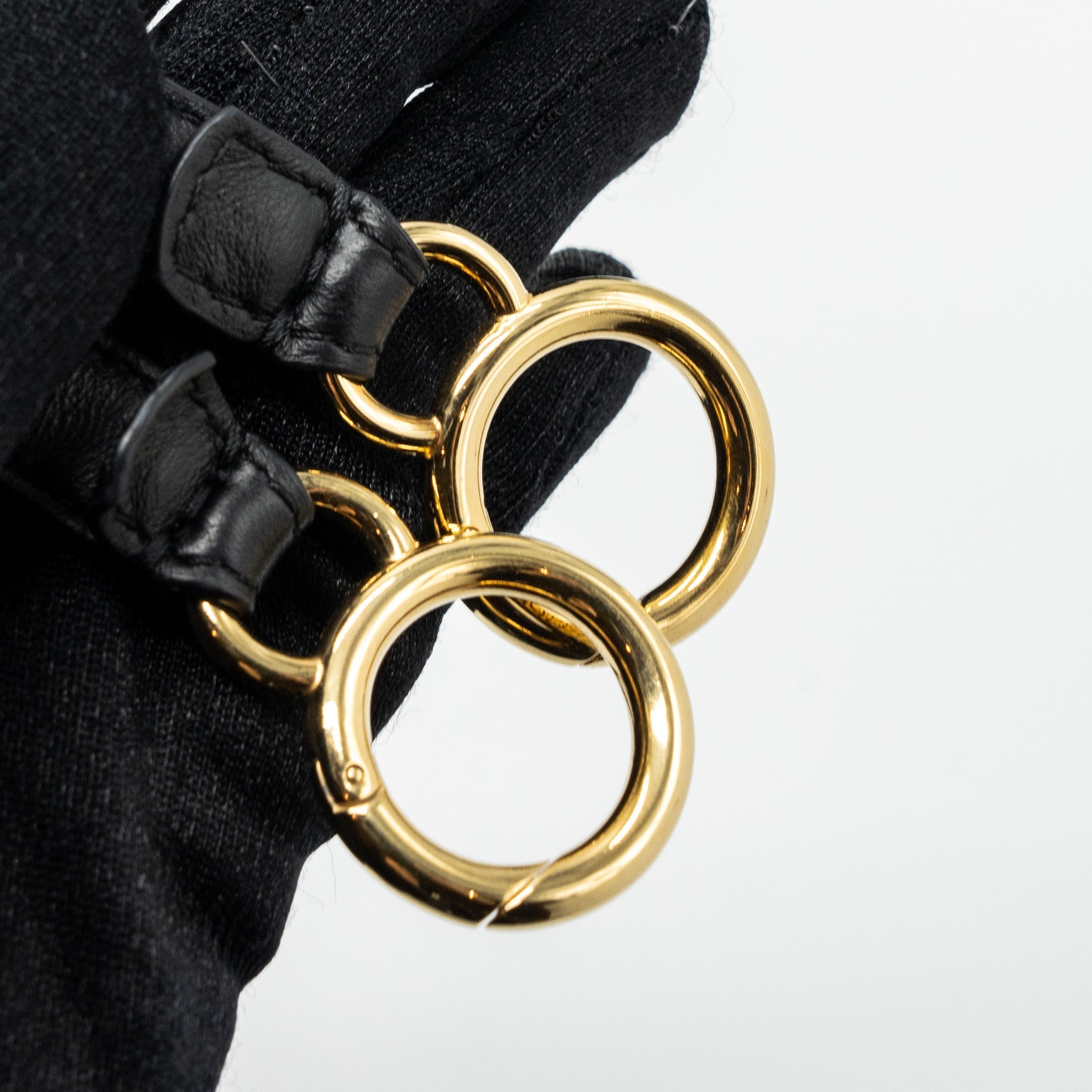 FENDI MINI PEEKABOO SHEARLING BROWN/ BLACK GHW