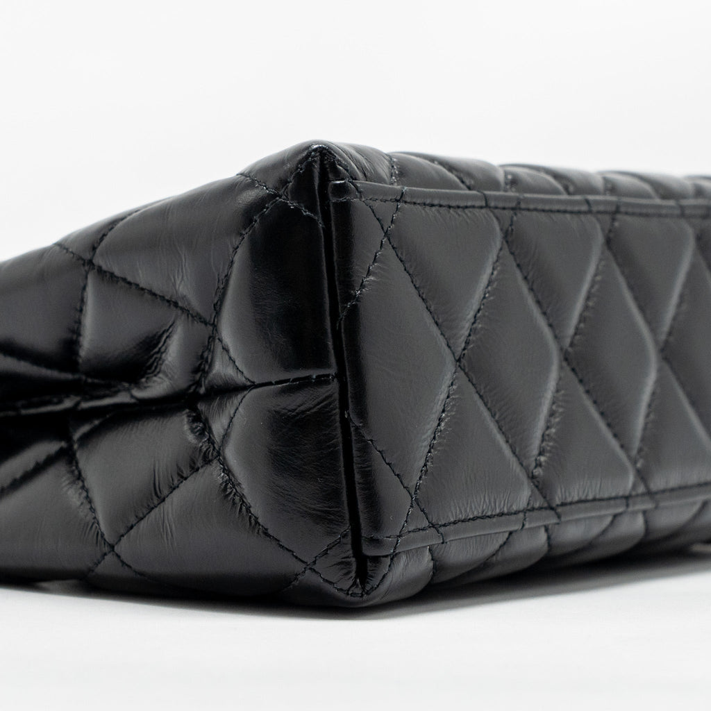 CHANEL MINI KELLY SHOPPING TOTE BAG CALFSKIN BLACK GHW (MICROCHIP)