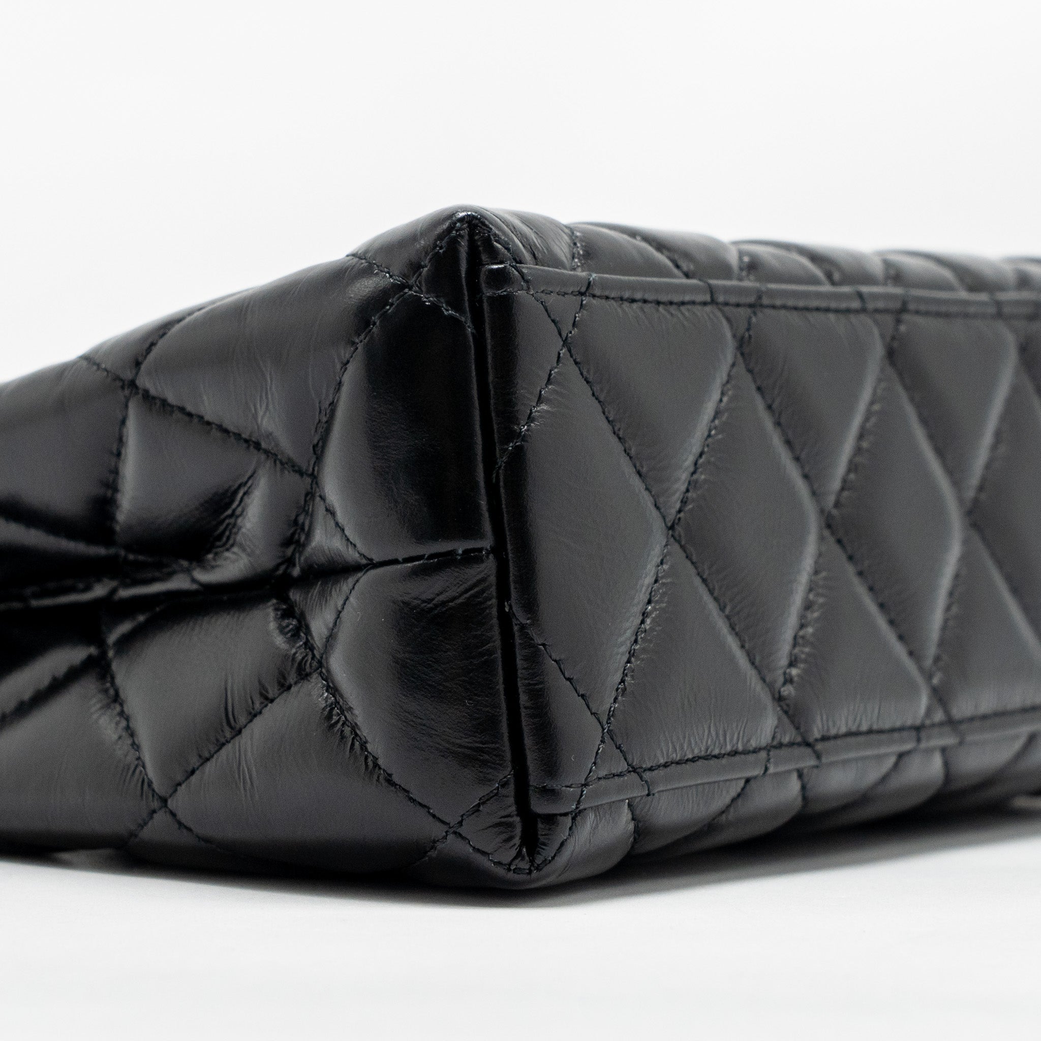 CHANEL MINI KELLY SHOPPING TOTE BAG CALFSKIN BLACK GHW (MICROCHIP)