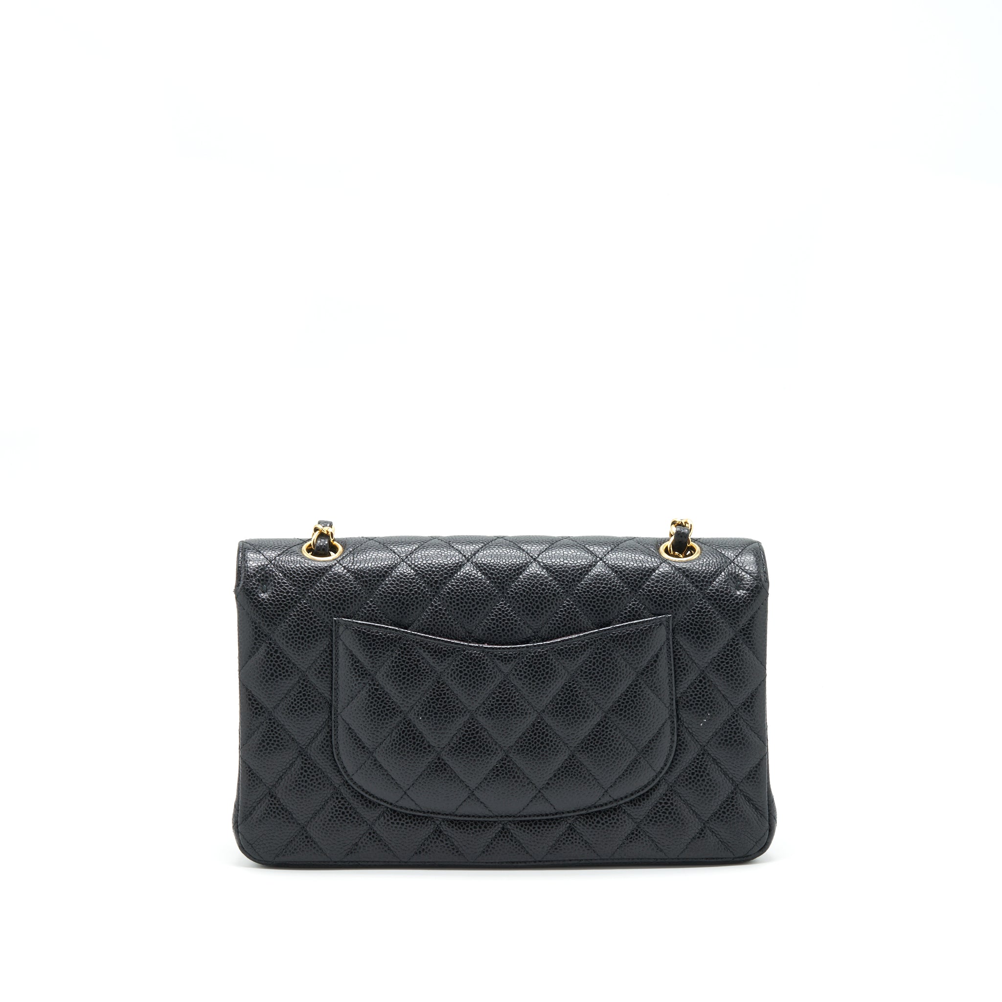CHANEL MEDIUM CLASSIC DOUBLE FLAP BAG CAVIAR BLACK GHW