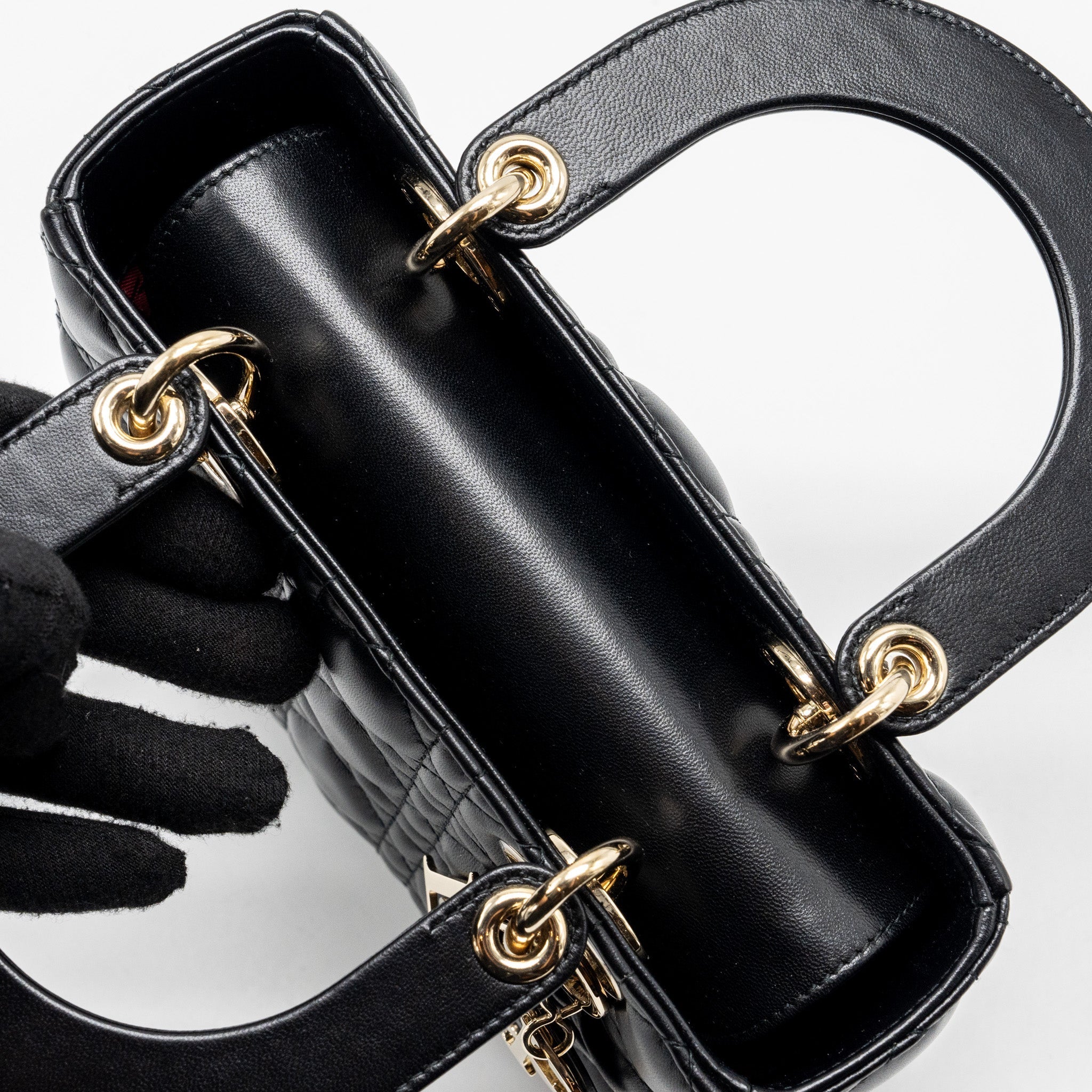 DIOR SMALL MY ABC LADY DIOR BAG LAMBSKIN BLACK LGHW