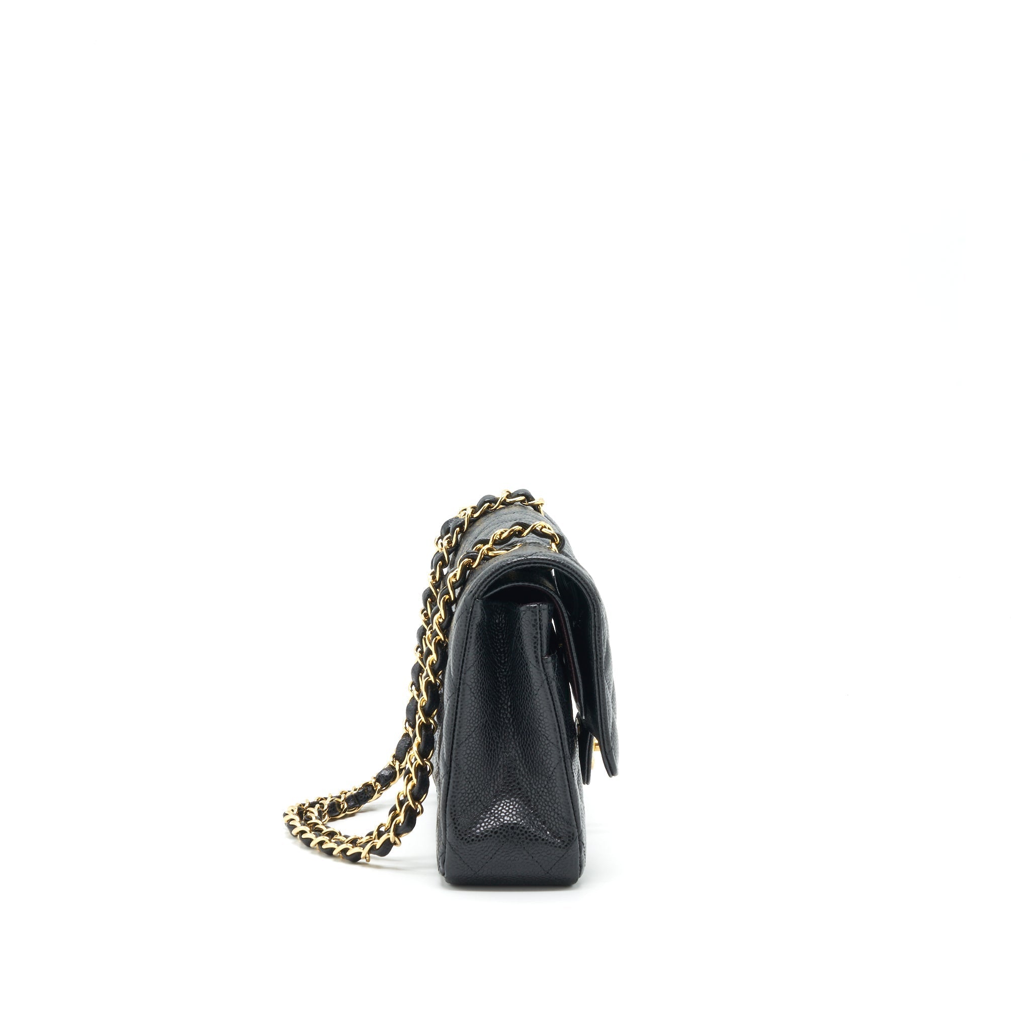 CHANEL MEDIUM CLASSIC DOUBLE FLAP BAG CAVIAR BLACK GHW