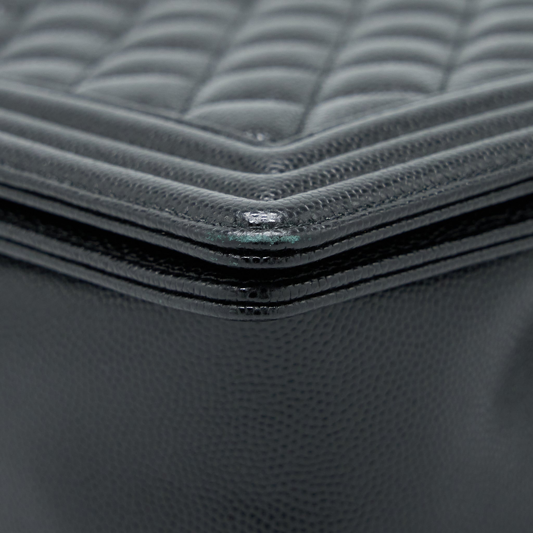 CHANEL BOY BAG 28CM CAVIAR BLACK BRUSHED GHW