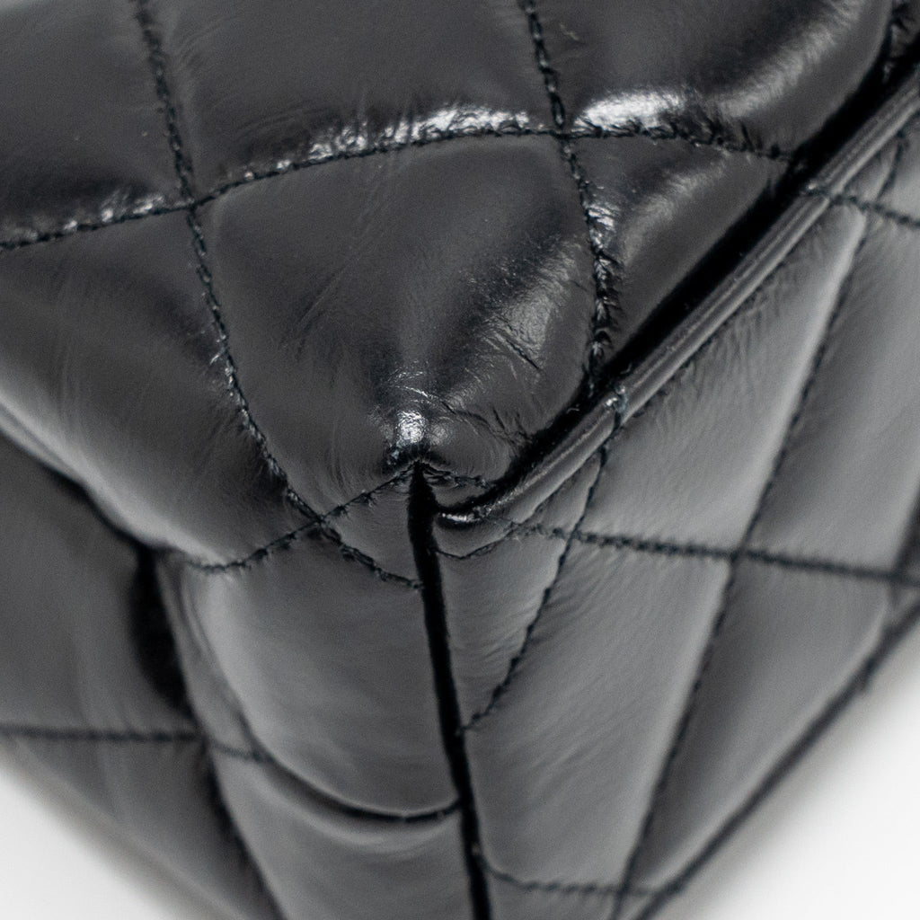 CHANEL MINI KELLY SHOPPING TOTE BAG CALFSKIN BLACK GHW (MICROCHIP)