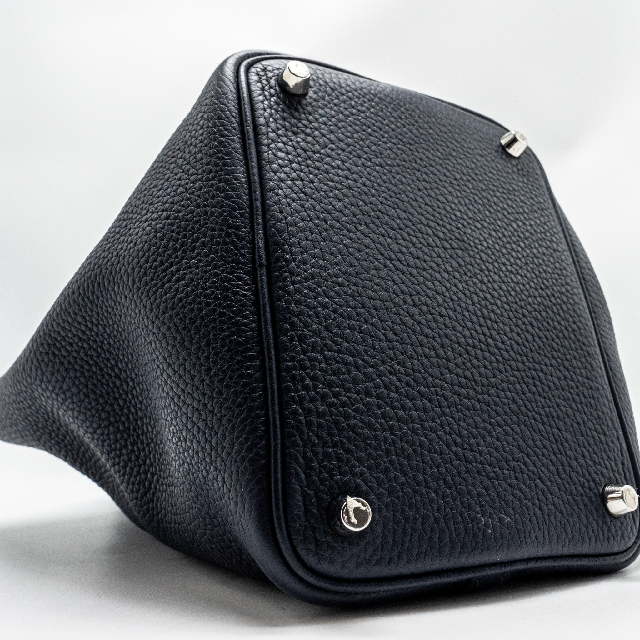 HERMES PICOTIN 18 LOCK BAG CLEMENCE BLUE NUIT / ROSE POURPRE SHW