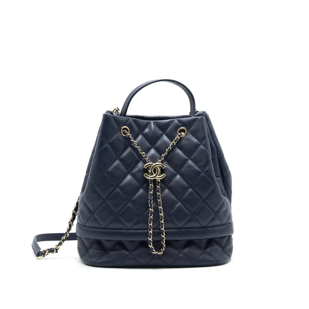 CHANEL BUCKET BAG IN NAVY GHW