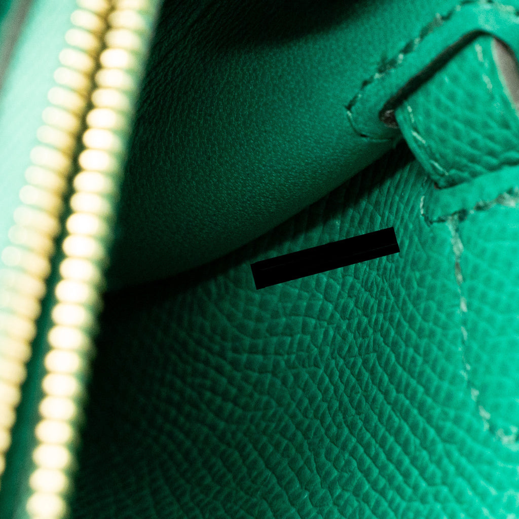 HERMES CLASSIC KELLY TO GO EPSOM 06 VERT JADE GHW