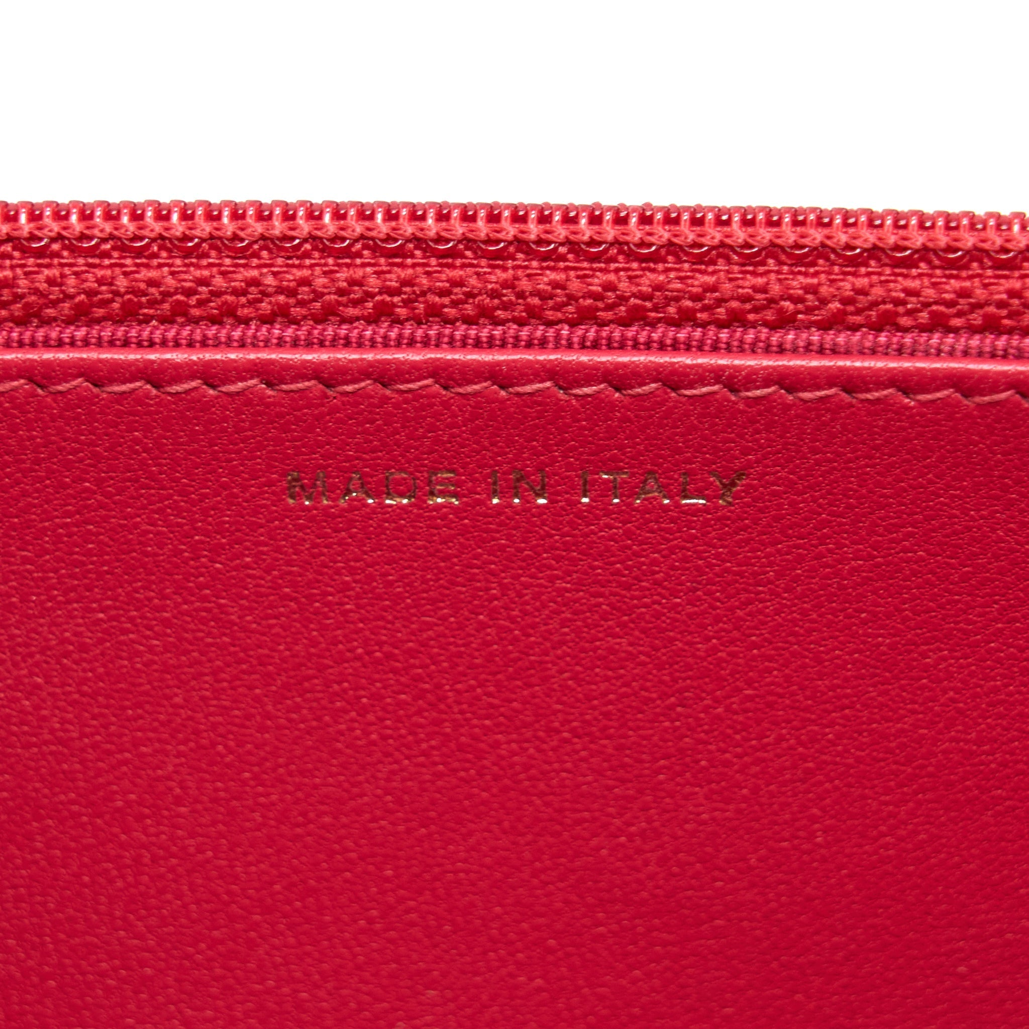 CHANEL CLASSIC WALLET ON CHAIN LAMBSKIN RED GHW