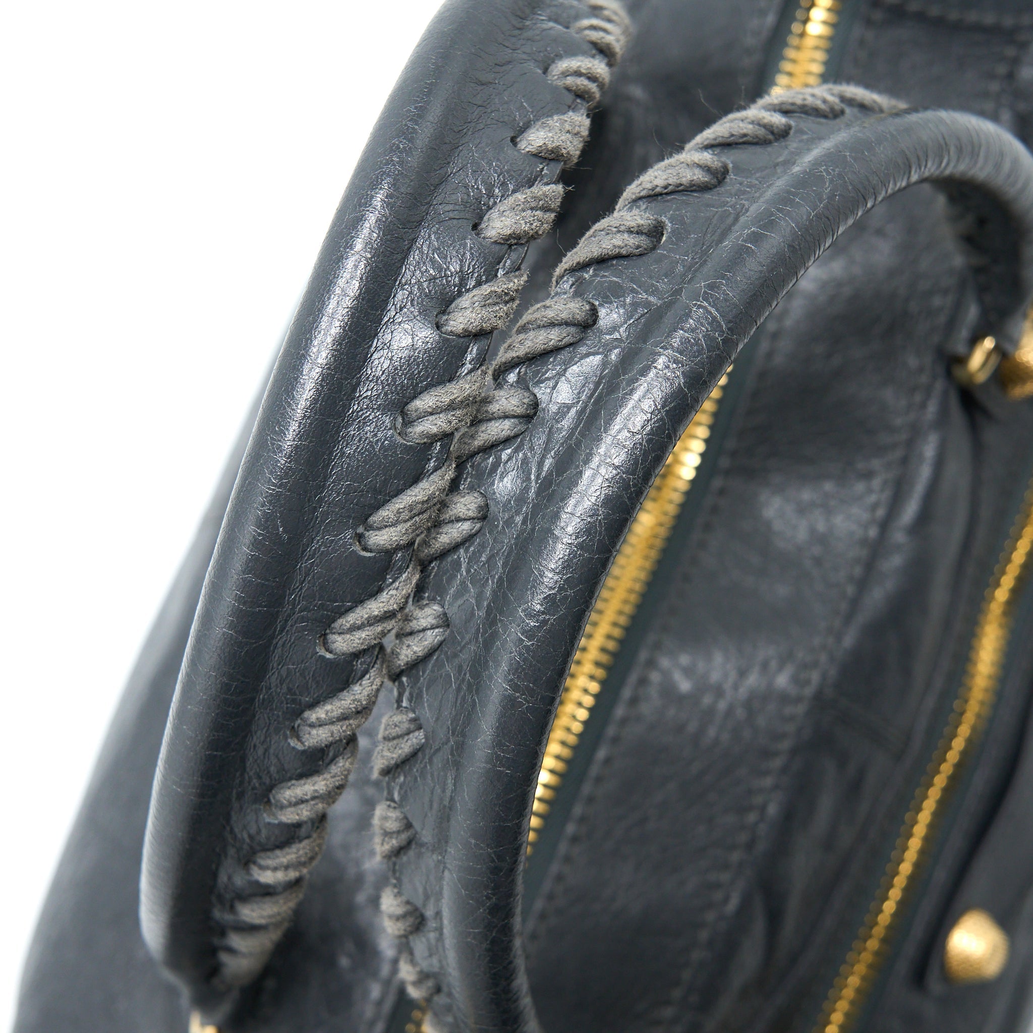 BALENCIAGA GIANT 12 WORK CITY BAG LAMBSKIN GRIS FOSSILE GHW