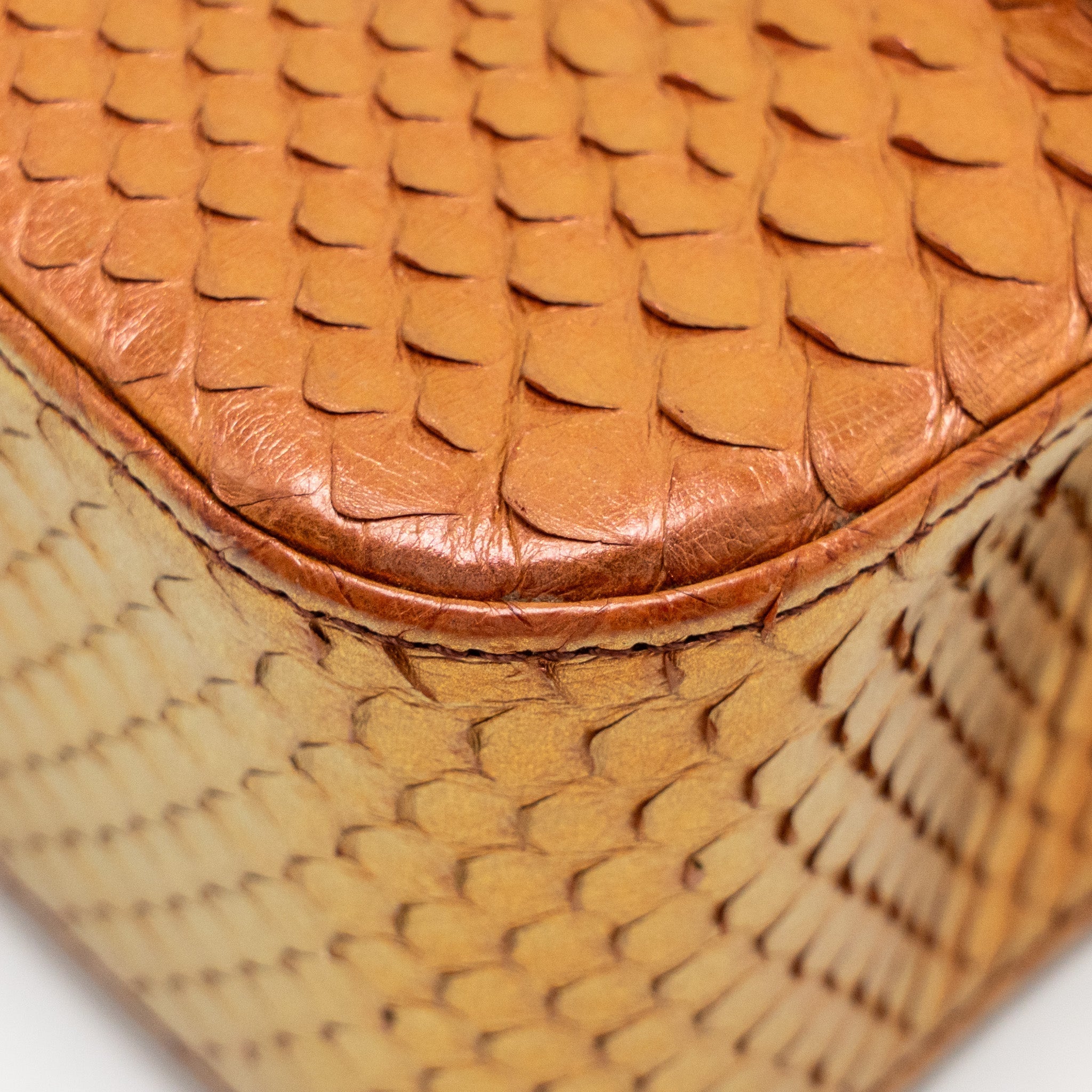 CHANEL CLASSIC DOUBLE FLAP BAG PYTHON LEATHER ORANGE SHW