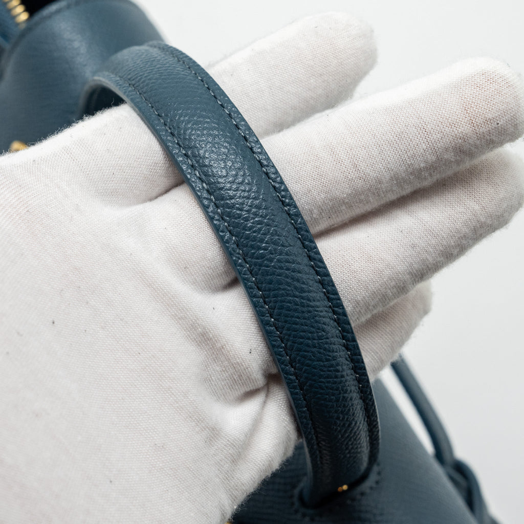 CELINE NANO BELT BAG GRAINED CALFSKIN BLUE GHW