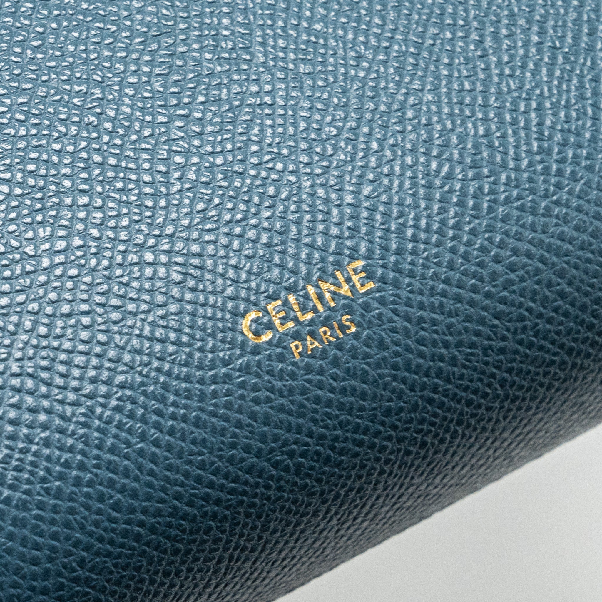 CELINE NANO BELT BAG GRAINED CALFSKIN BLUE GHW