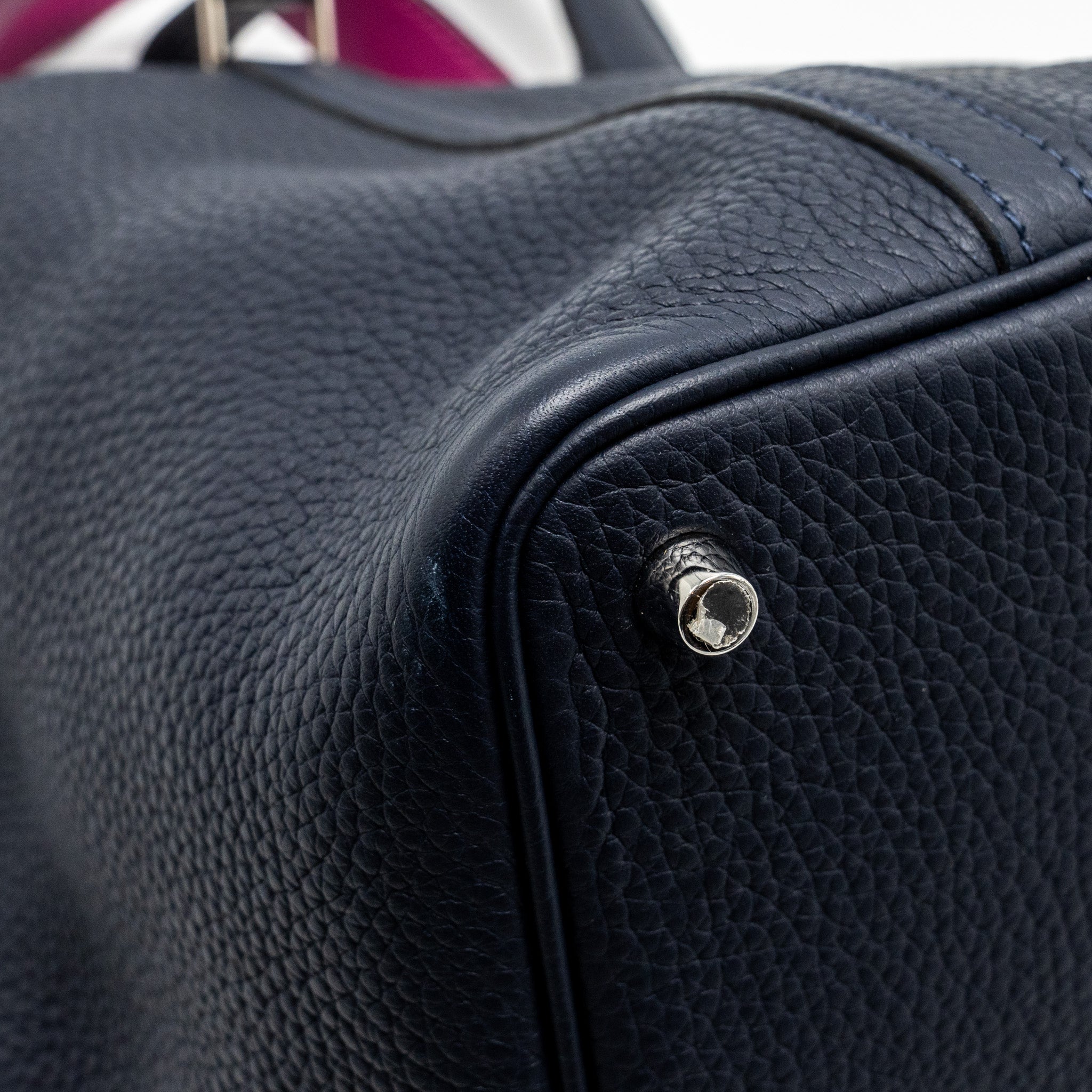 HERMES PICOTIN 18 LOCK BAG CLEMENCE BLUE NUIT / ROSE POURPRE SHW