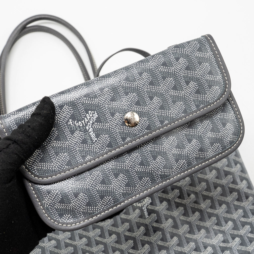 GOYARD SAINT LOUIS PM TOTE GOYARDLINE CANVAS GREY SHW