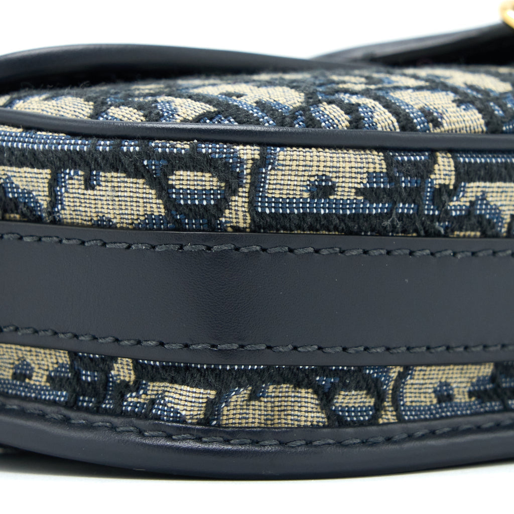 DIOR BOBBY EAST-WEST BAG BLUE OBLIQUE JACQUARD GHW