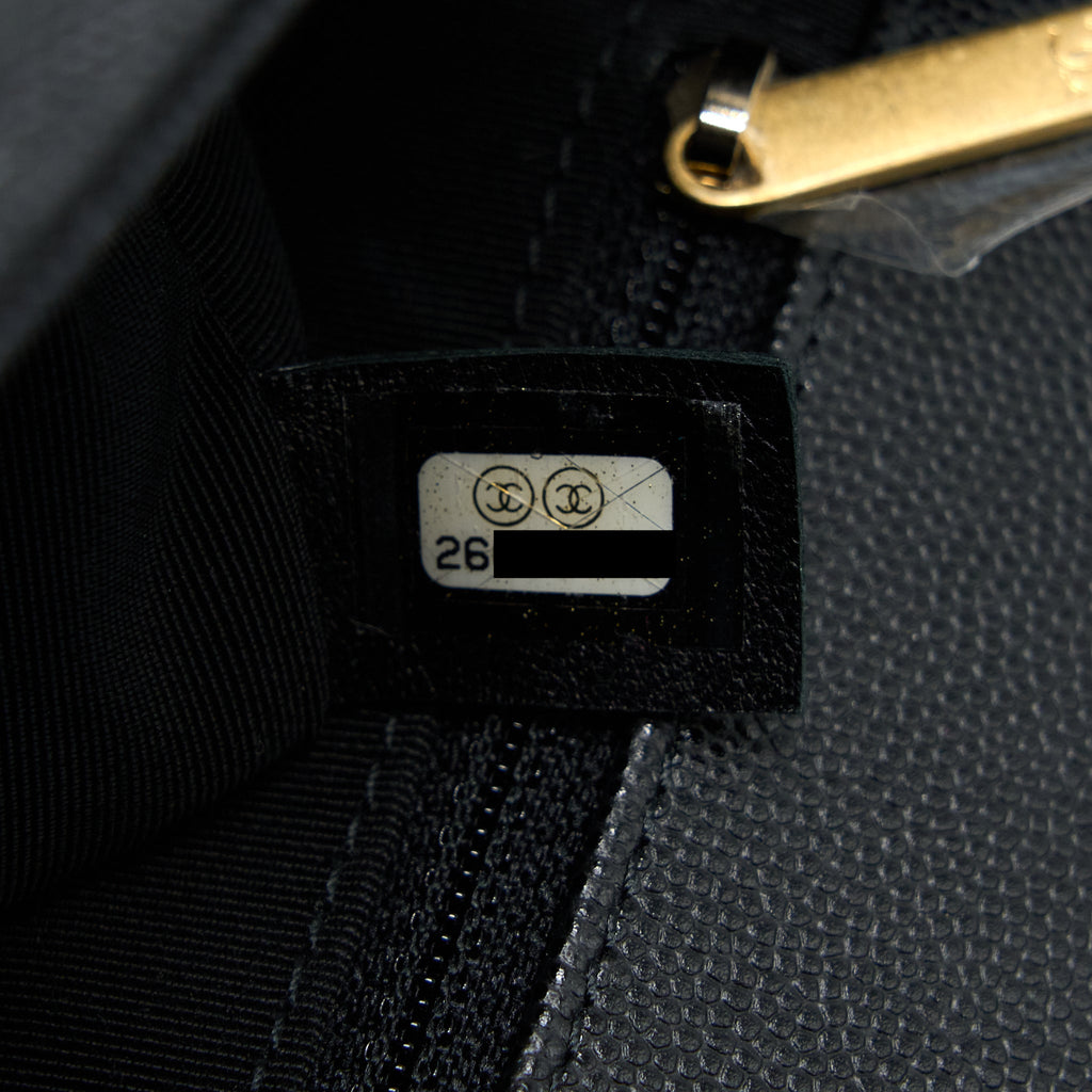 CHANEL BOY BAG 28CM CAVIAR BLACK BRUSHED GHW