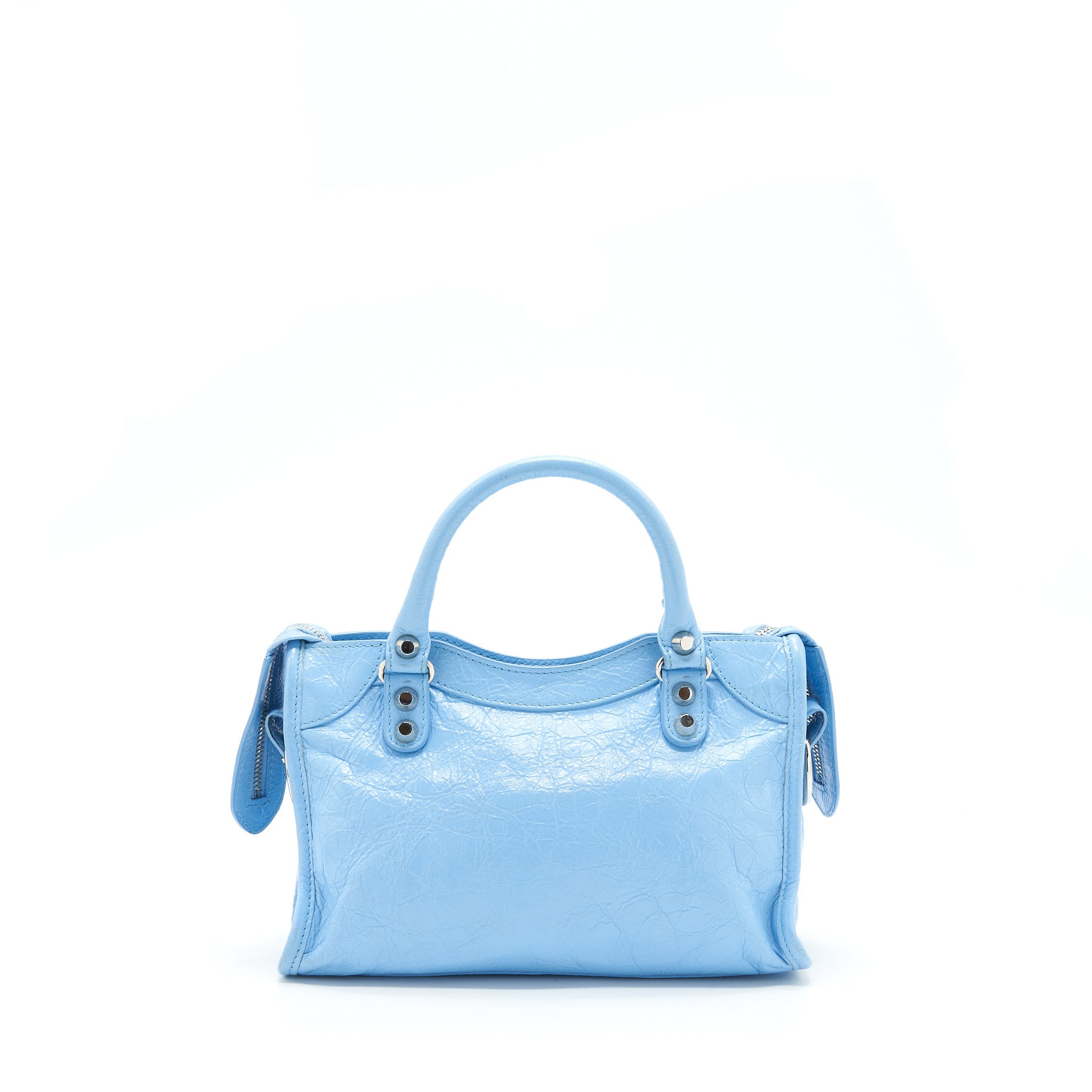 BALENCIAGA MINI CITY BAG LIGHT BLUE SHW
