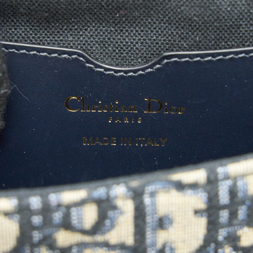 DIOR BOBBY EAST-WEST BAG BLUE OBLIQUE JACQUARD GHW