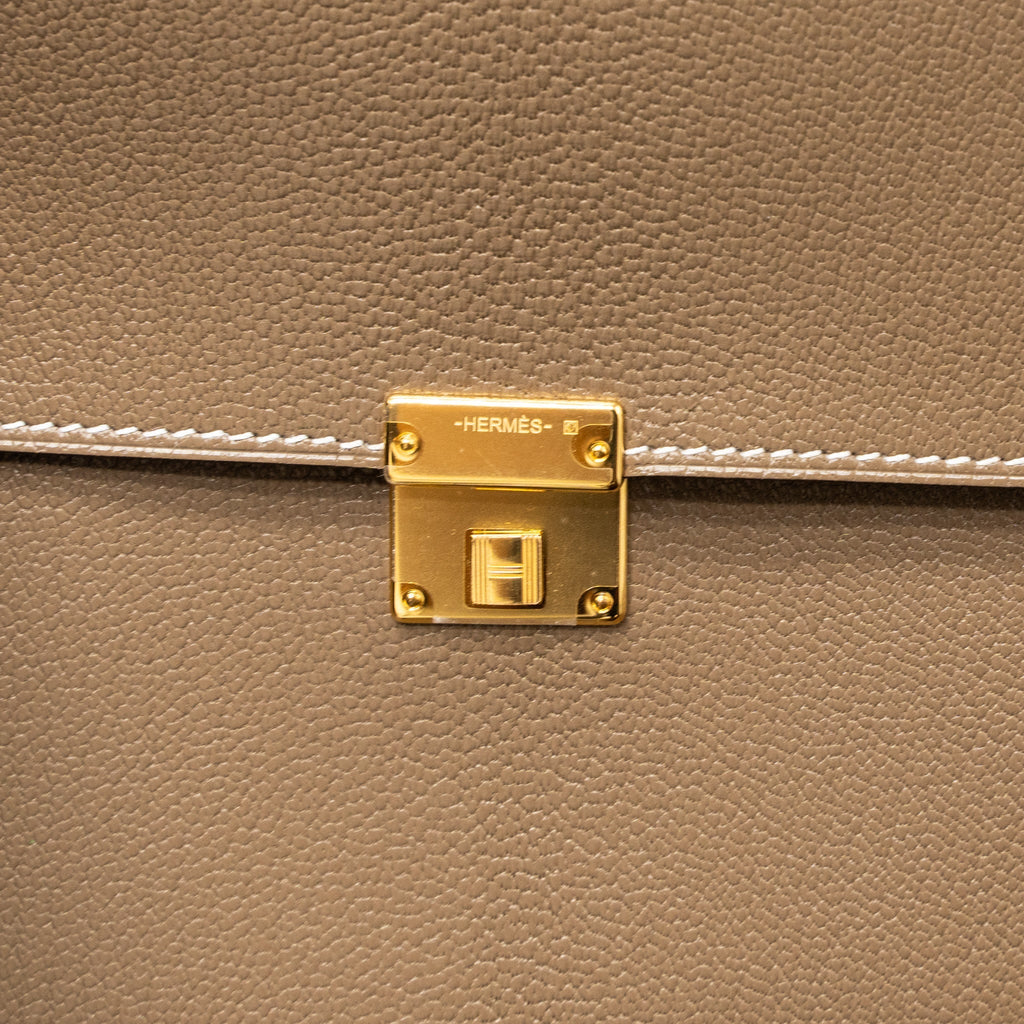 HERMES CLIC 16 WALLET CHÈVRE MYSORE ETOUPE GHW