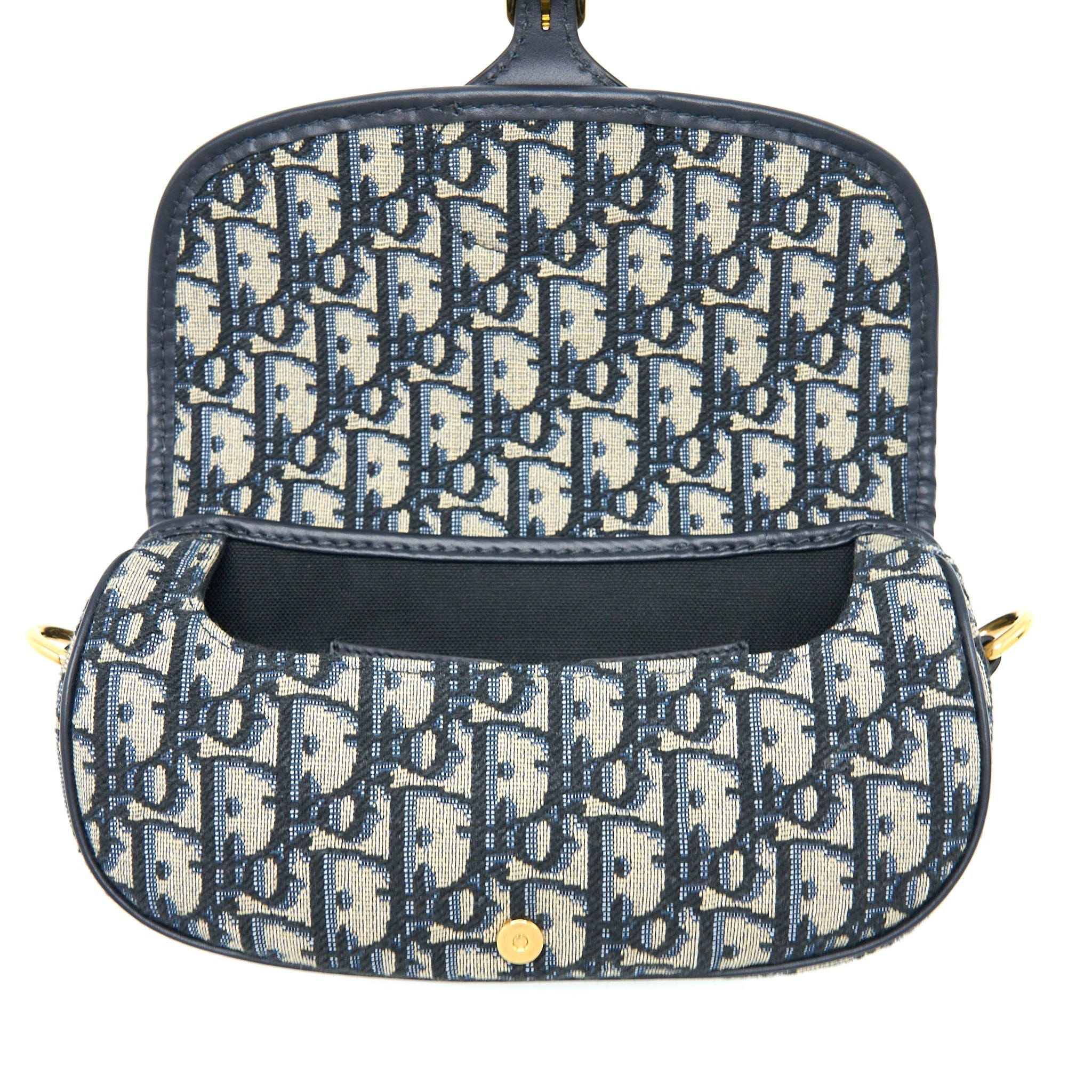 DIOR BOBBY EAST-WEST BAG BLUE OBLIQUE JACQUARD GHW