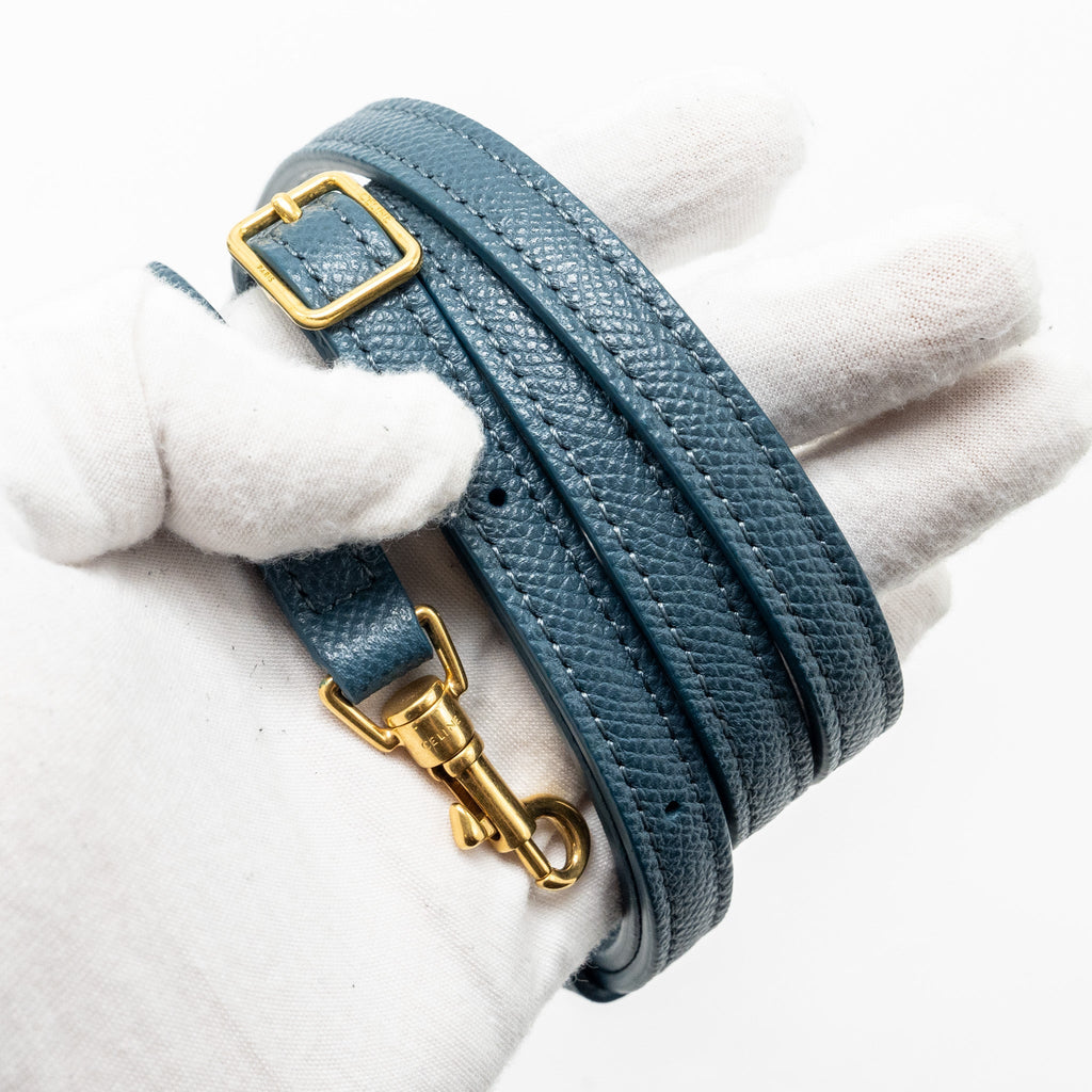 CELINE NANO BELT BAG GRAINED CALFSKIN BLUE GHW