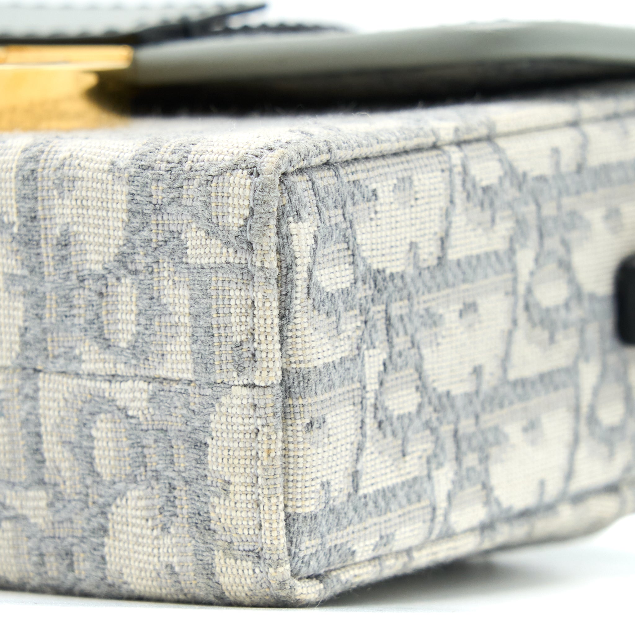 DIOR 30 MONTAIGNE MINI BOX BAG GREY OBLIQUE JACQUARD GHW