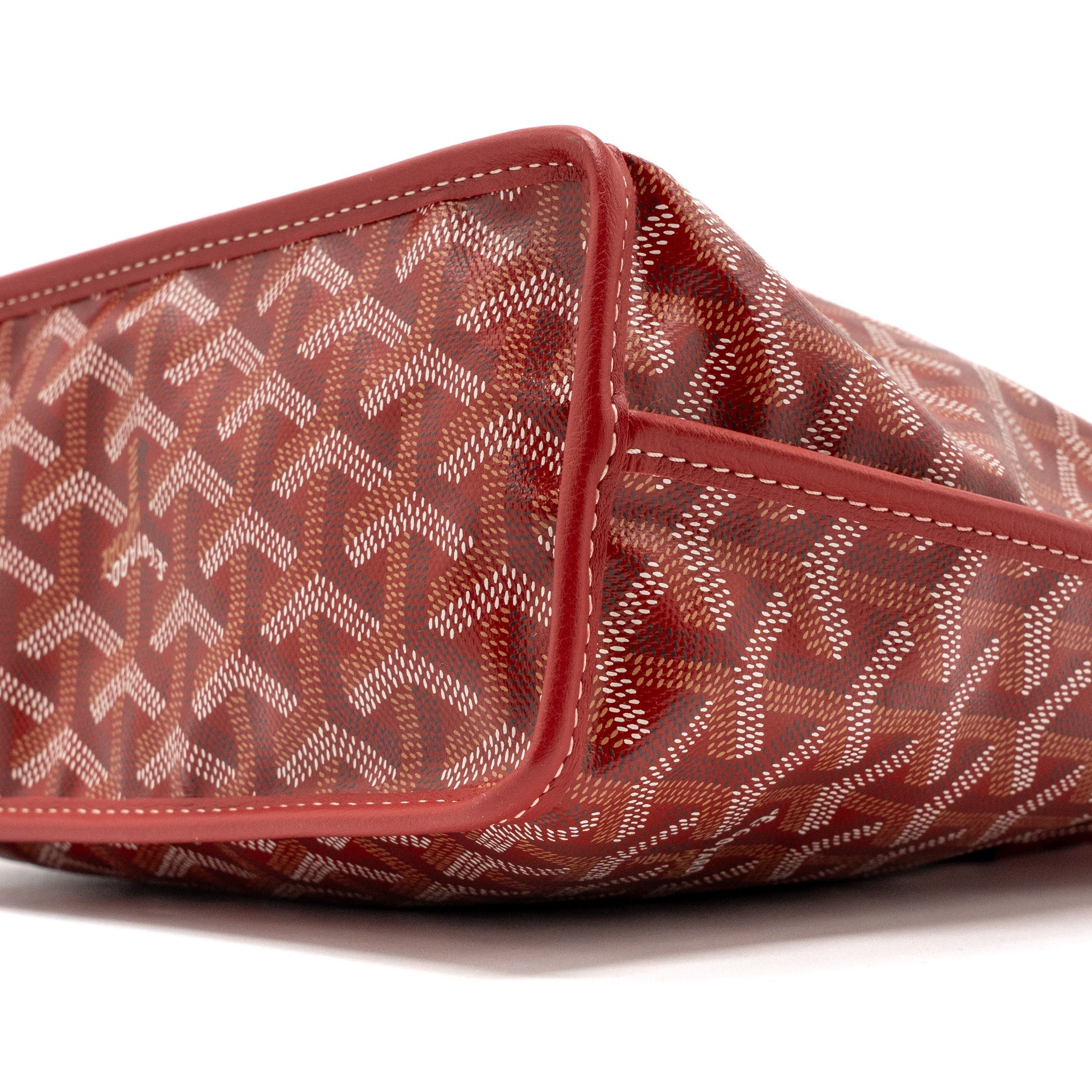 GOYARD MINI ANJOU TOTE BAG CANVAS/ CALFSKIN RED SHW
