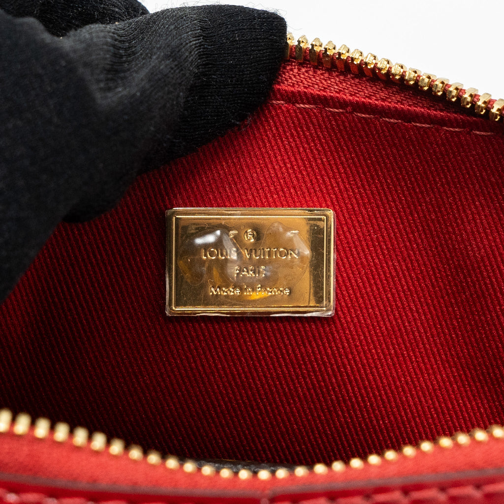 LOUIS VUITTON ALMA BB LIMITED EDITION VERNI MIROIR PATENT RED/MONOGRAM CANVAS GHW